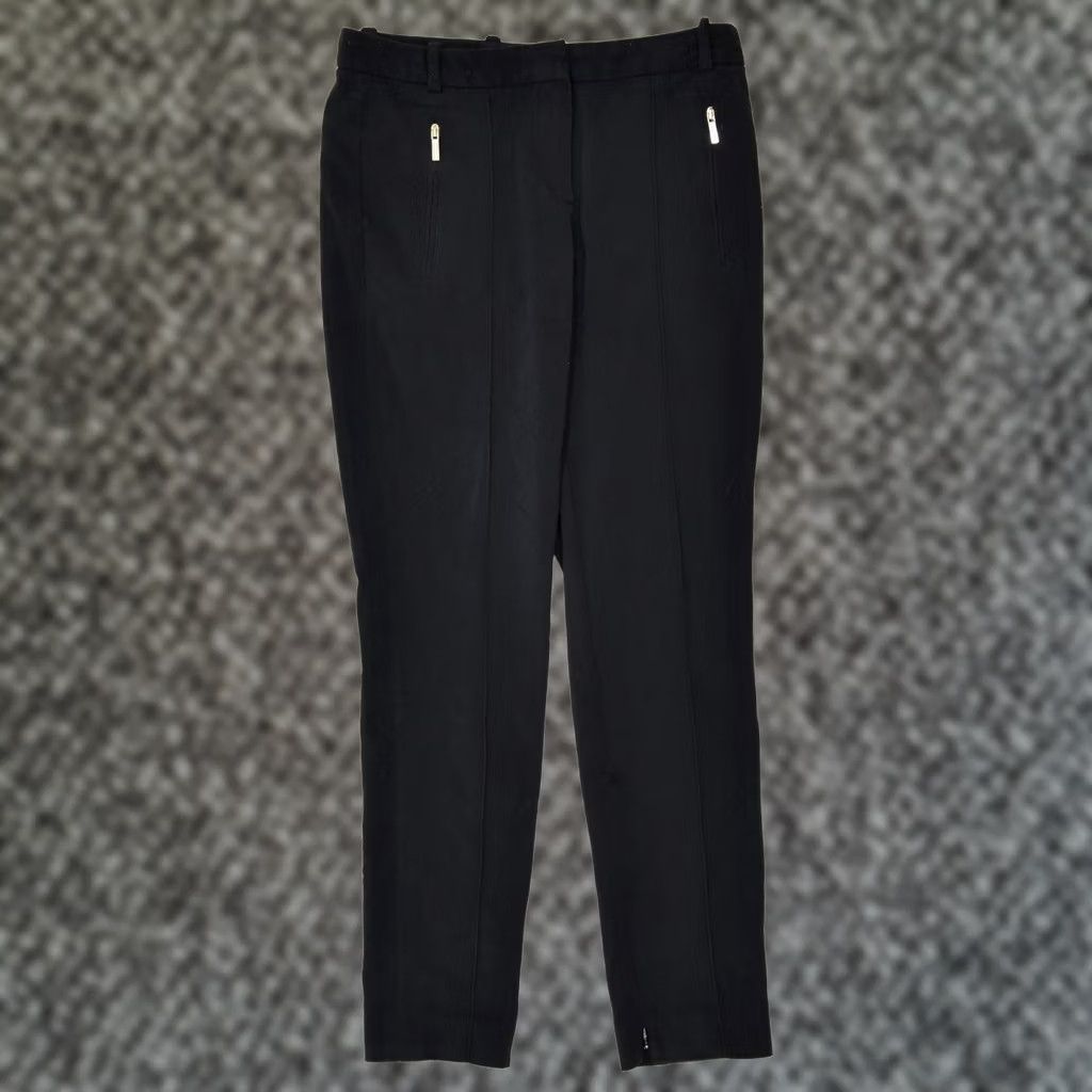 Massimo Dutti MASSIMO DUTTI Womens Slim Trousers Black Acetate Classic W26 L27 Size 26" / US 2 / IT 38 - 1 Thumbnail