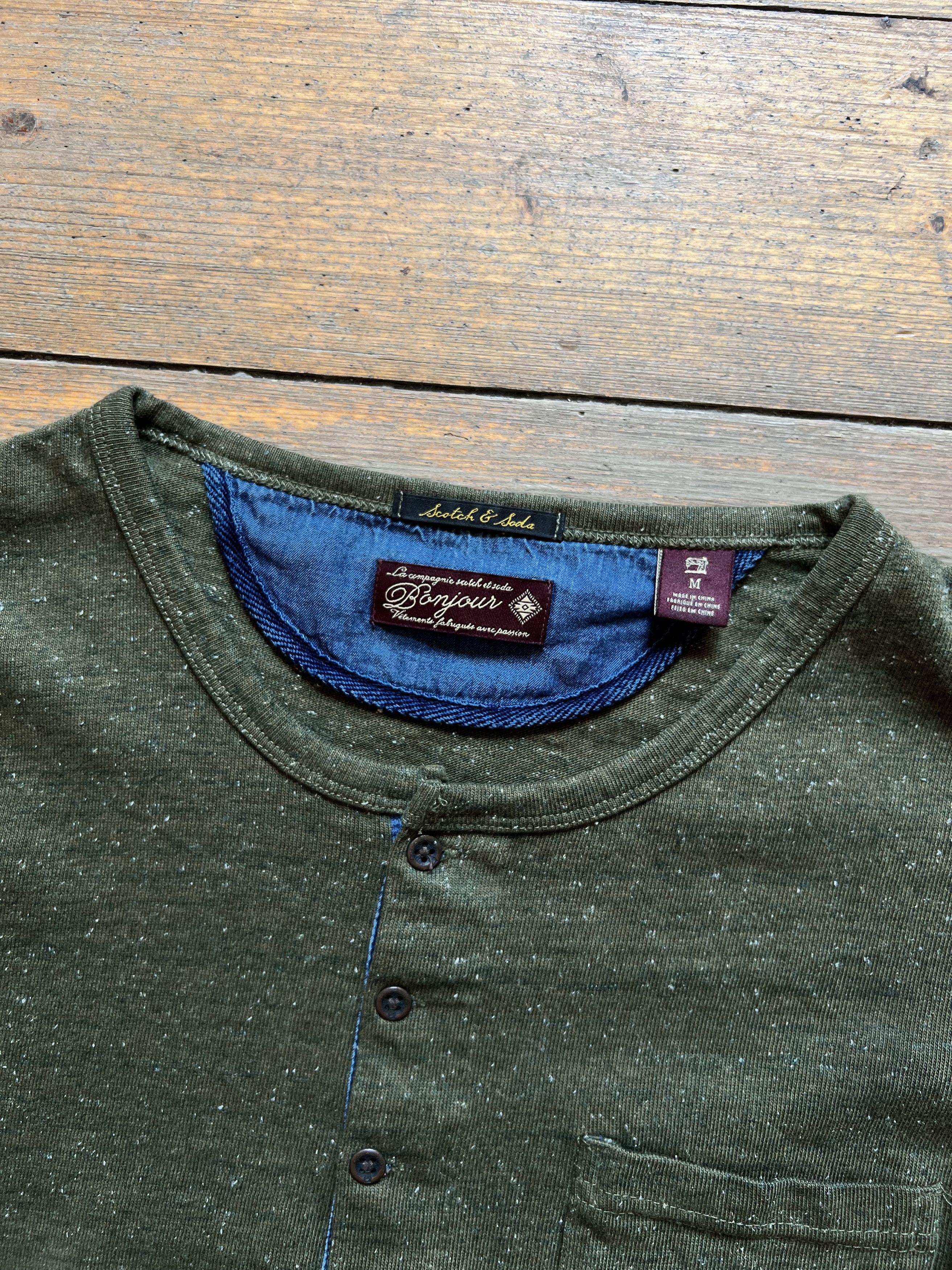 Scotch & Soda Bonjour Vintage Khaki Button Sleeve Size US M / EU 48-50 / 2 - 2 Thumbnail