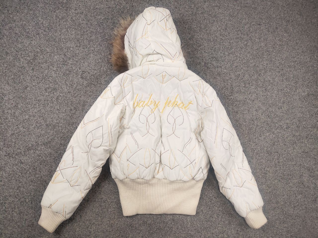 If Six Was Nine Rare Vintage Y2K Baby Phat Fur Jacket Ribbed LGB Grunge Size M / US 6-8 / IT 42-44 - 8 Thumbnail