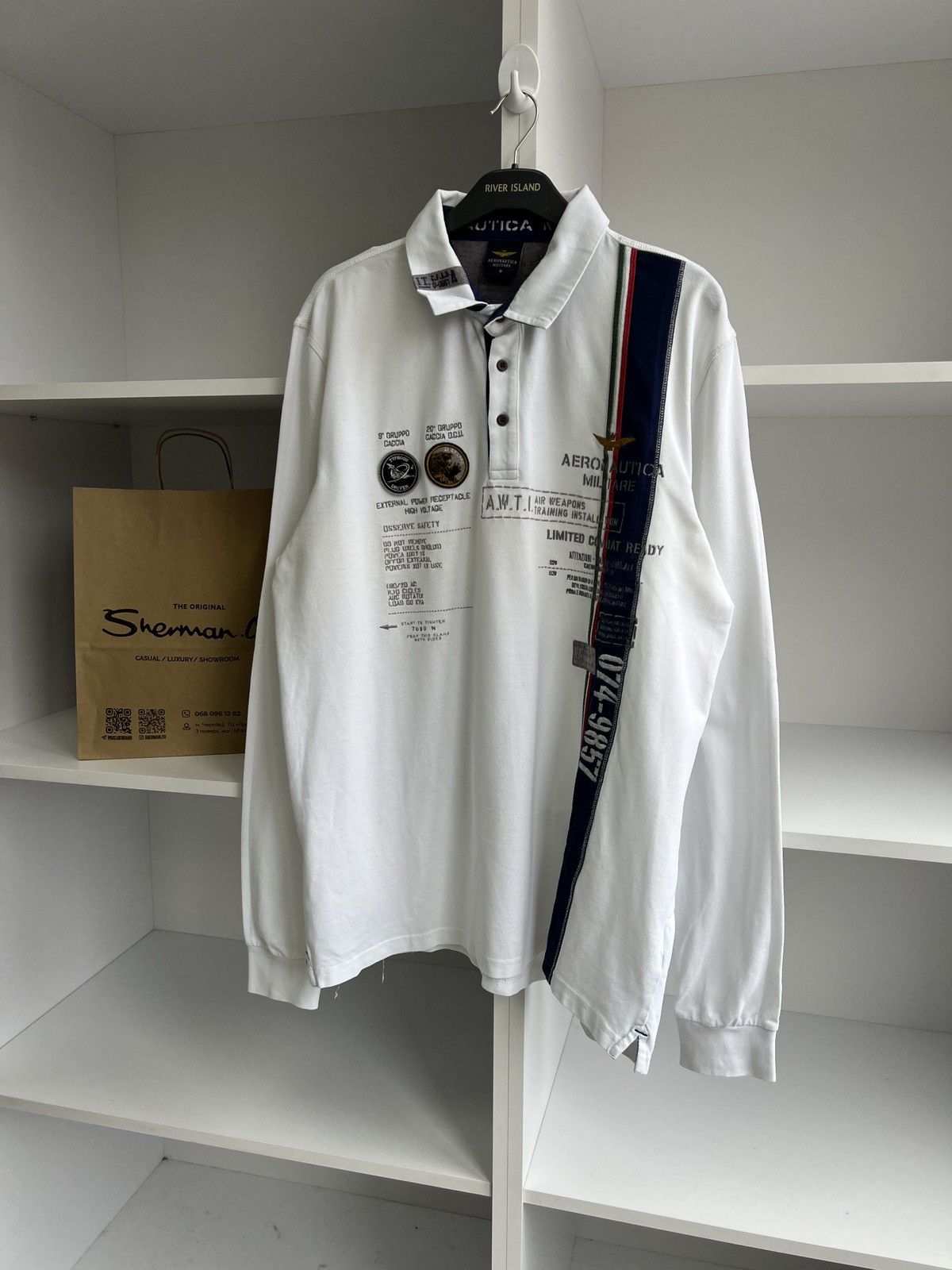 Aeronautica Militare × Vintage Vintage Aeronautica Militare Rugby Shirt Size US XXL / EU 58 / 5 - 3 Thumbnail