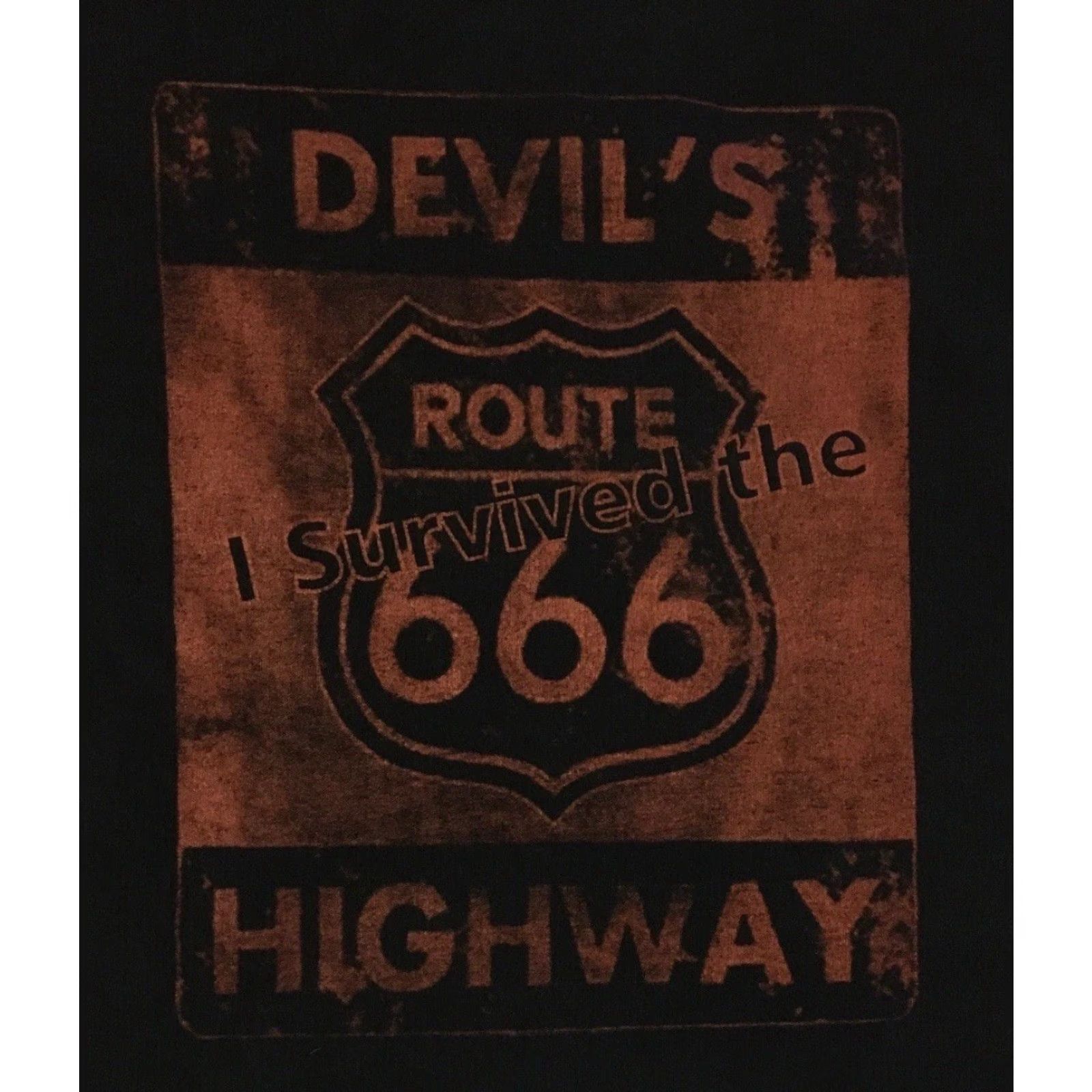 Vintage VINTAGE Rt 666 Devils Highway Alpine Arizona Faded Shirt 2XL Black Harley Davidson Graphic Tee Biker Grunge 90s 70s 80s USA Punk Rock Mens Size US XXL / EU 58 / 5 - 3 Thumbnail