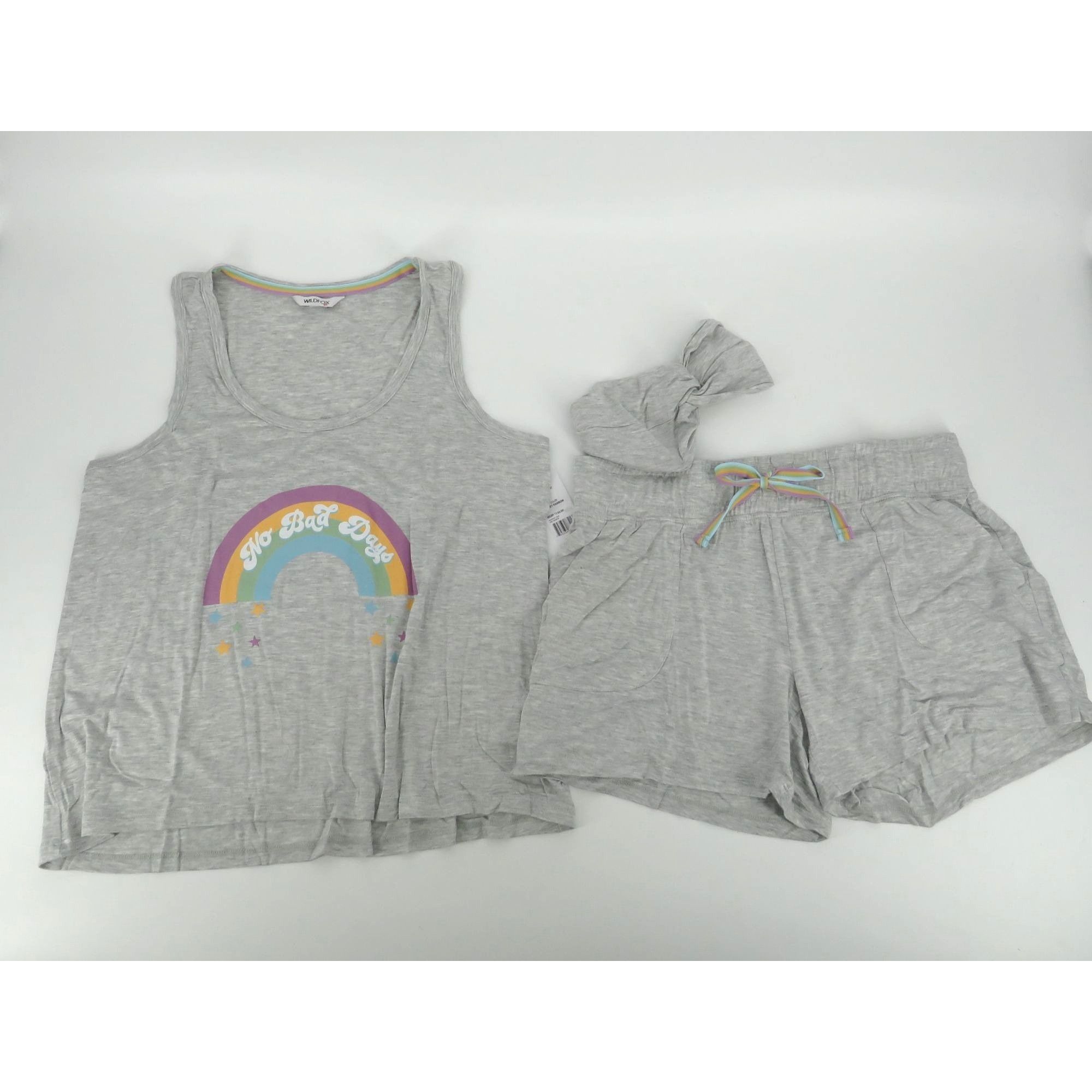 Wildfox Wildfox Women's Gray Pajama Set Rainbow Tank Top Shorts Smal Size ONE SIZE - 1 Thumbnail