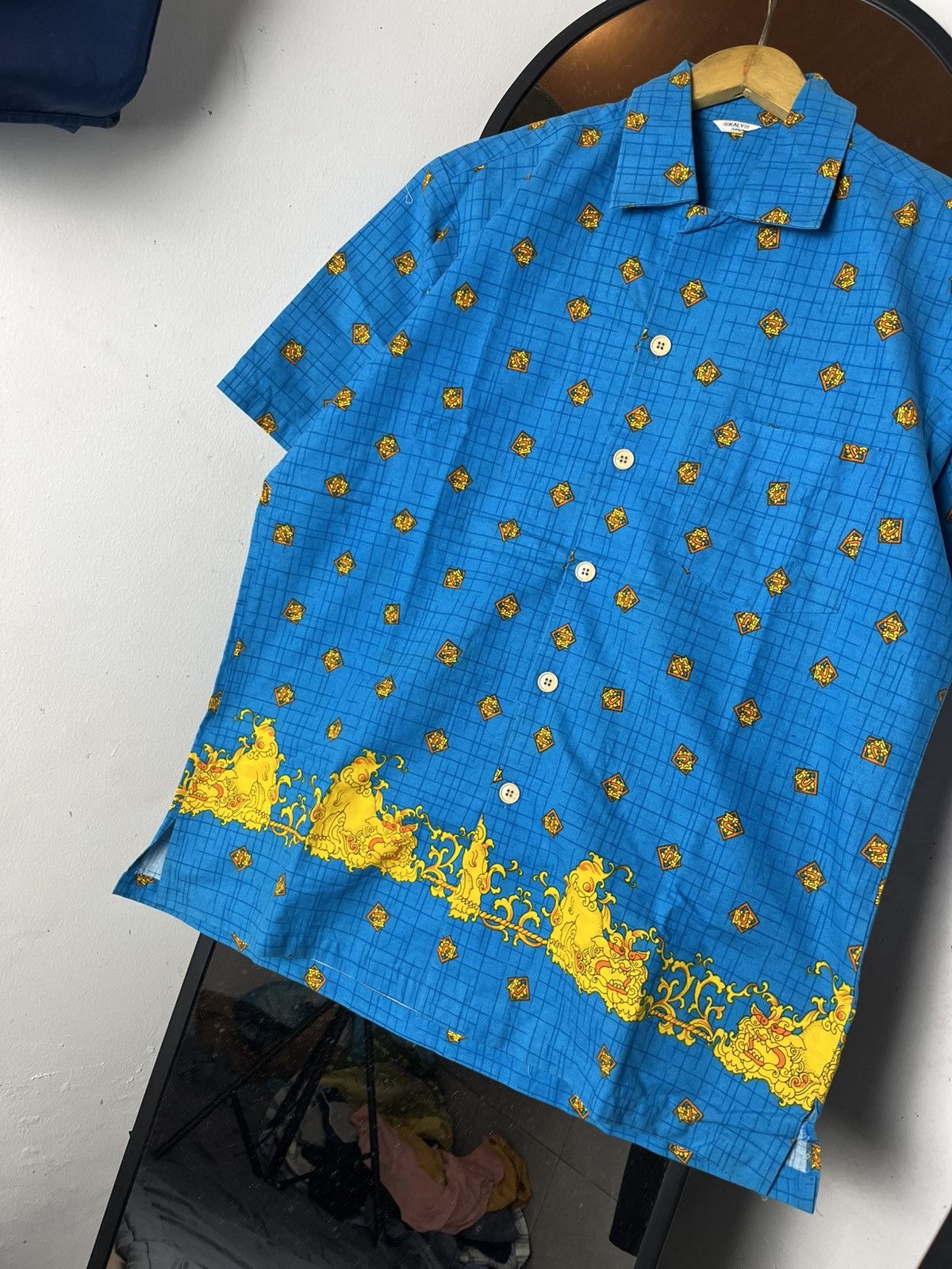 Japanese Brand kally sakigawa designer open collar baroque /versace/prada Size US M / EU 48-50 / 2 - 2 Thumbnail