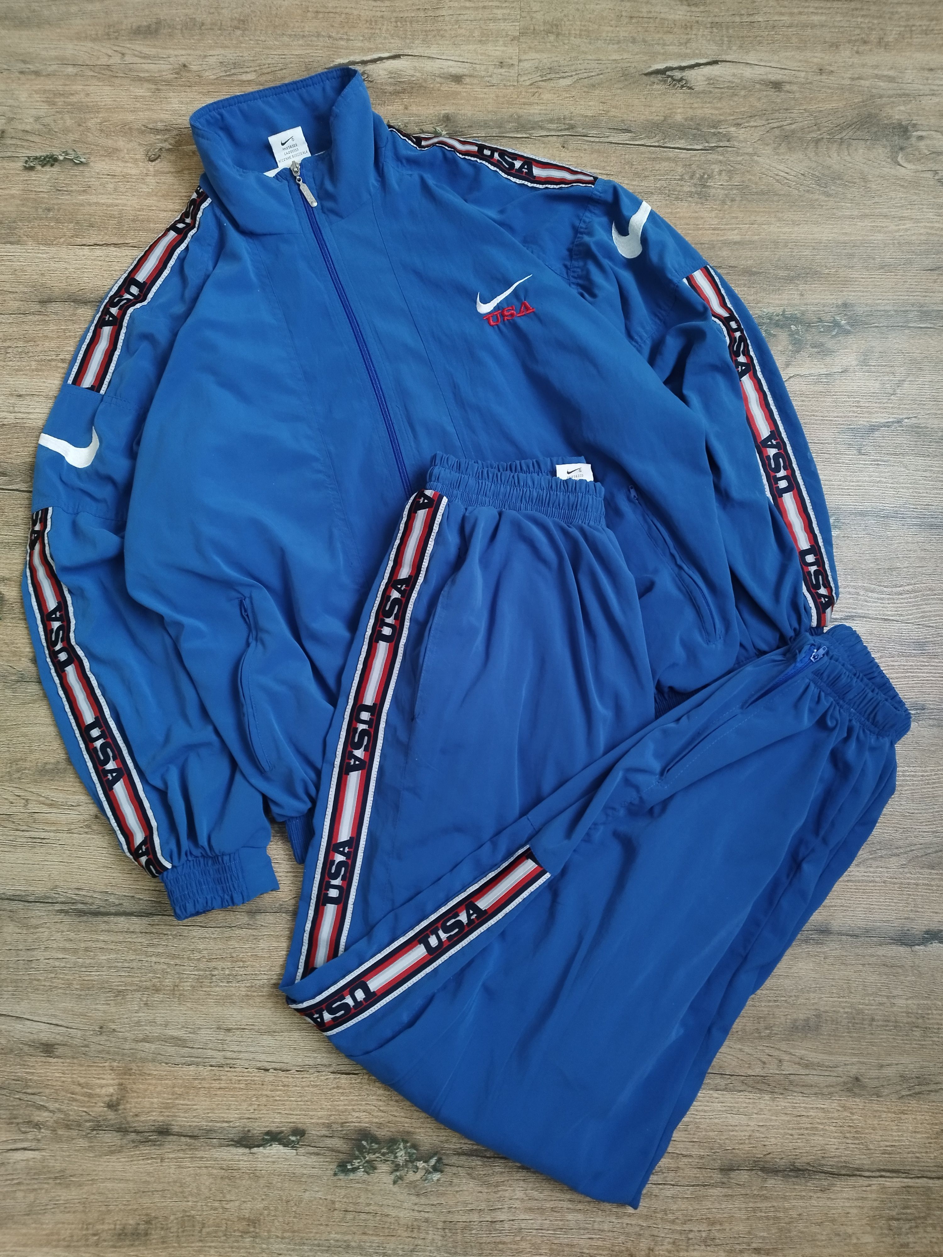 Nike Vintage 90s Nike Team USA Olympic Tracksuit Blue - Men's XL