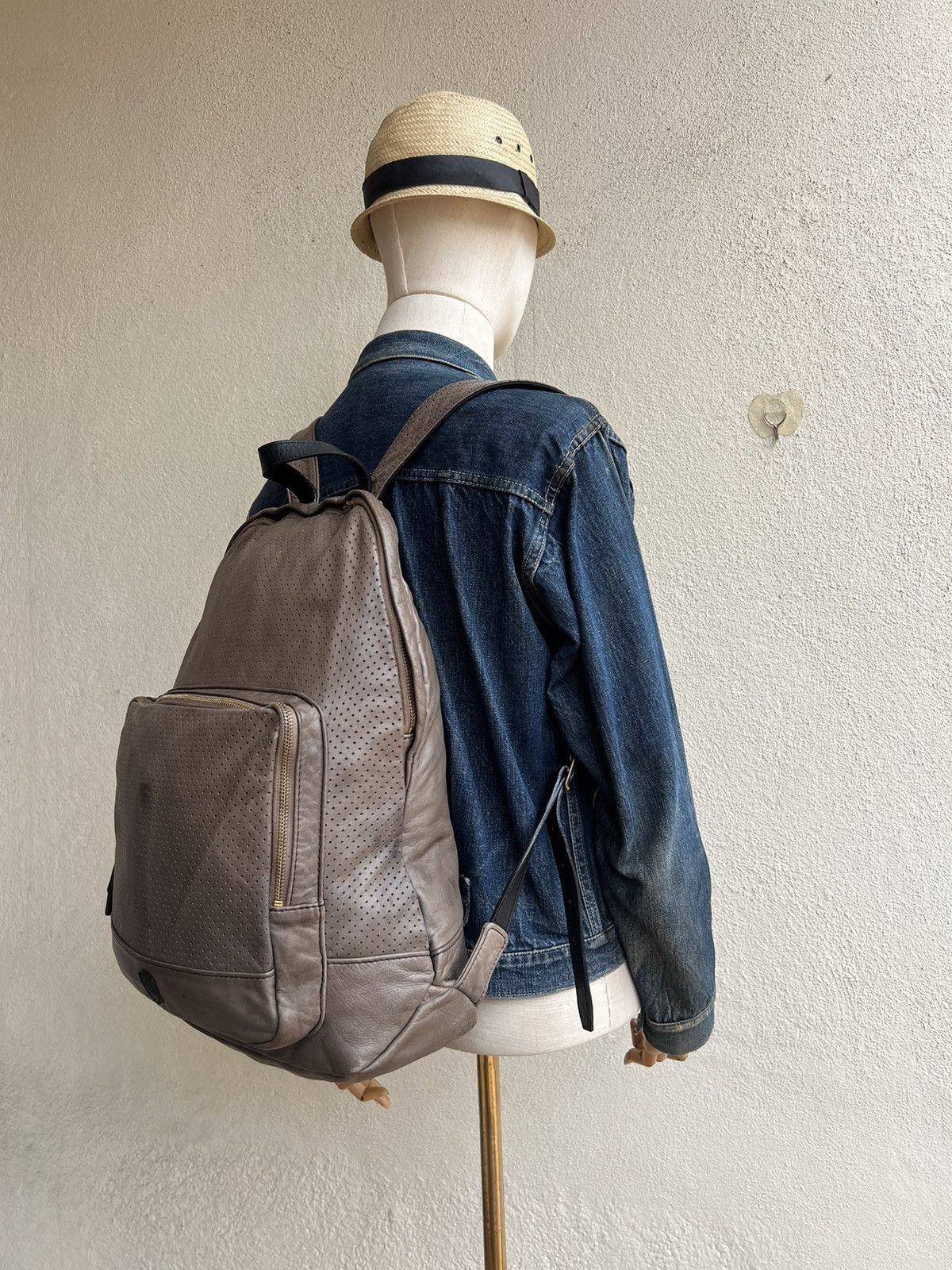 Leather Sot Japan Muddy Dirty Patina Napa Leather Backpack Bag Size ONE SIZE - 4 Thumbnail