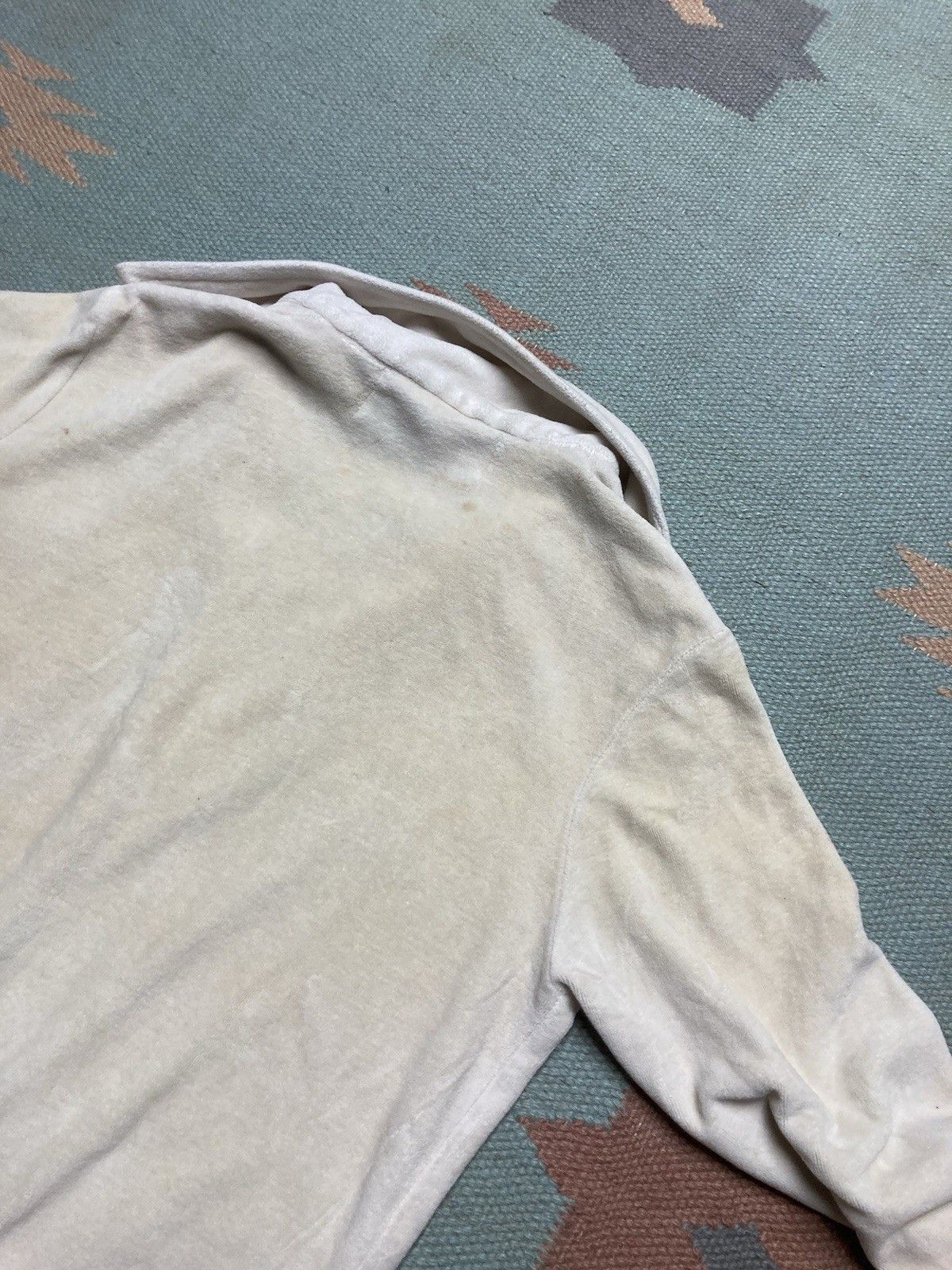 Vintage Vintage 70s polo shirt soft velour white stained small Size US S / EU 44-46 / 1 - 13 Thumbnail