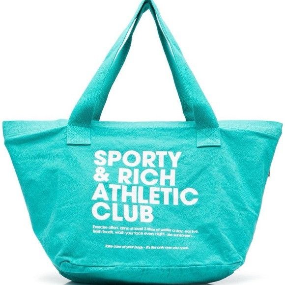 Sporty & Rich SPORTY & RICH ATHLETIC CLUB TEAL TOTE BAG Size ONE SIZE - 1 Thumbnail