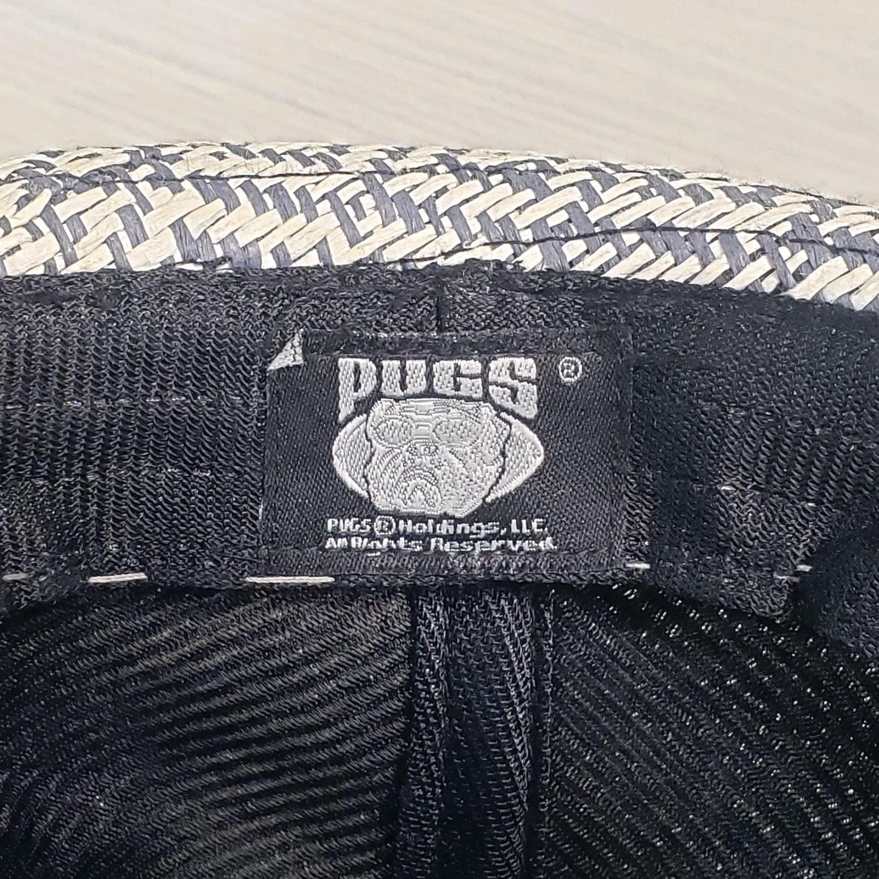 Vintage Pugs Gear Hat Adult M Gray Fedora Checkered Short Brim Mens Size US 31 - 6 Thumbnail