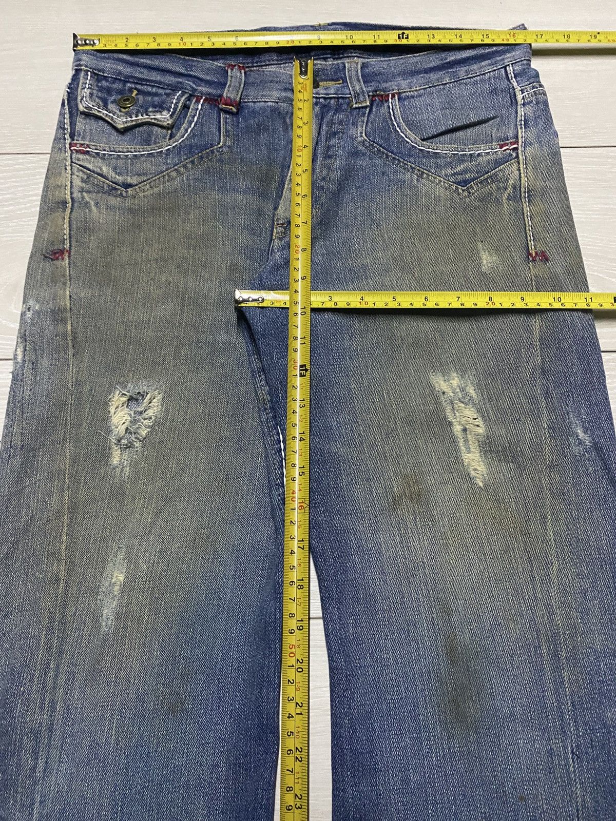 Tornado Mart Vintage Japanese Authentic Mud Wash Distressed Bootcut Jeans Size US 33 - 16 Thumbnail