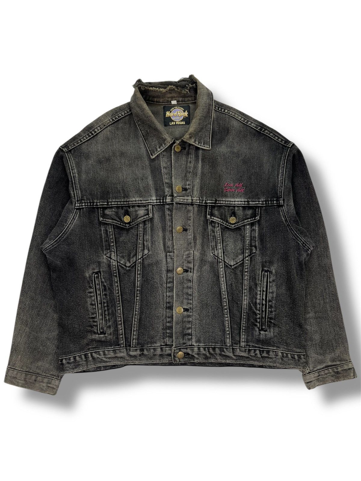 Hard Rock Cafe × Vintage Vintage Hard Rock Cafe Dirty Distressed Denim Jacket Size US L / EU 52-54 / 3 - 2 Thumbnail