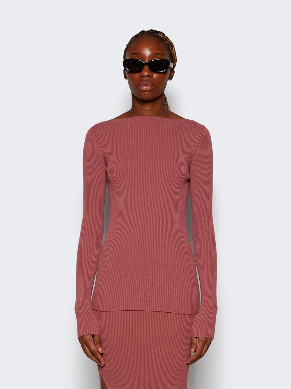Rick Owens o1mle0426 Cutout Ribbed Top in Pink Size XS / US 0-2 / IT 36-38 - 3 Thumbnail