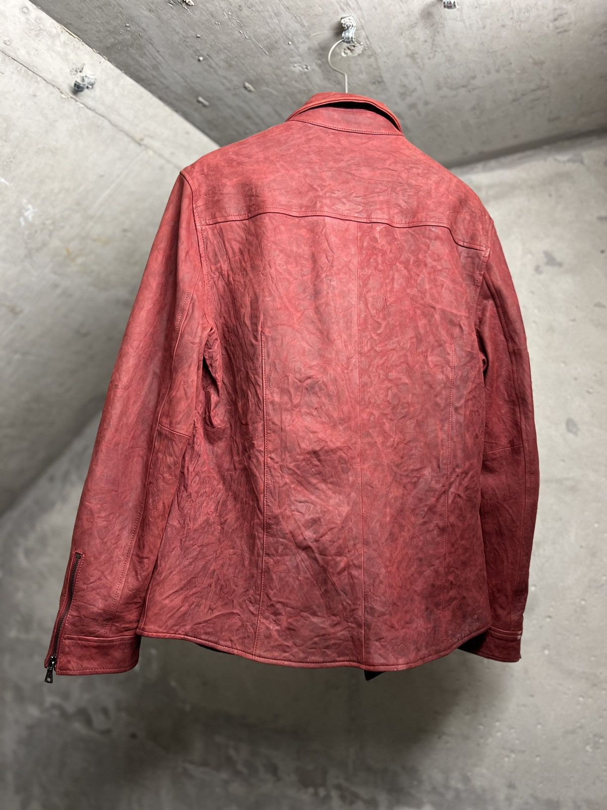 John Varvatos Crinkle leather horn button zipper jacket Size US M / EU 48-50 / 2 - 6 Thumbnail