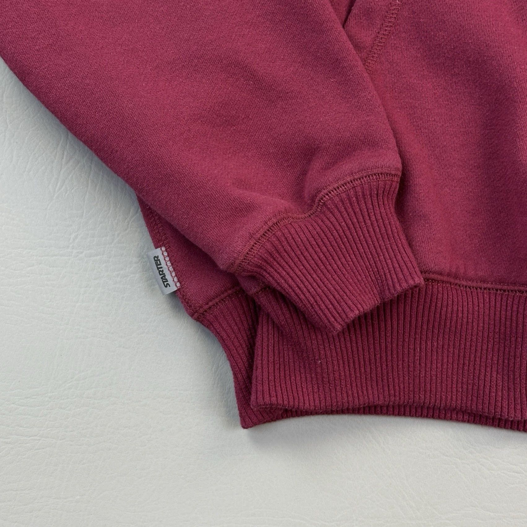 Starter VINTAGE Starter Hoodie Mens Large Burgundy Full Zip Embroidered Logos Y2K Size US L / EU 52-54 / 3 - 2 Thumbnail