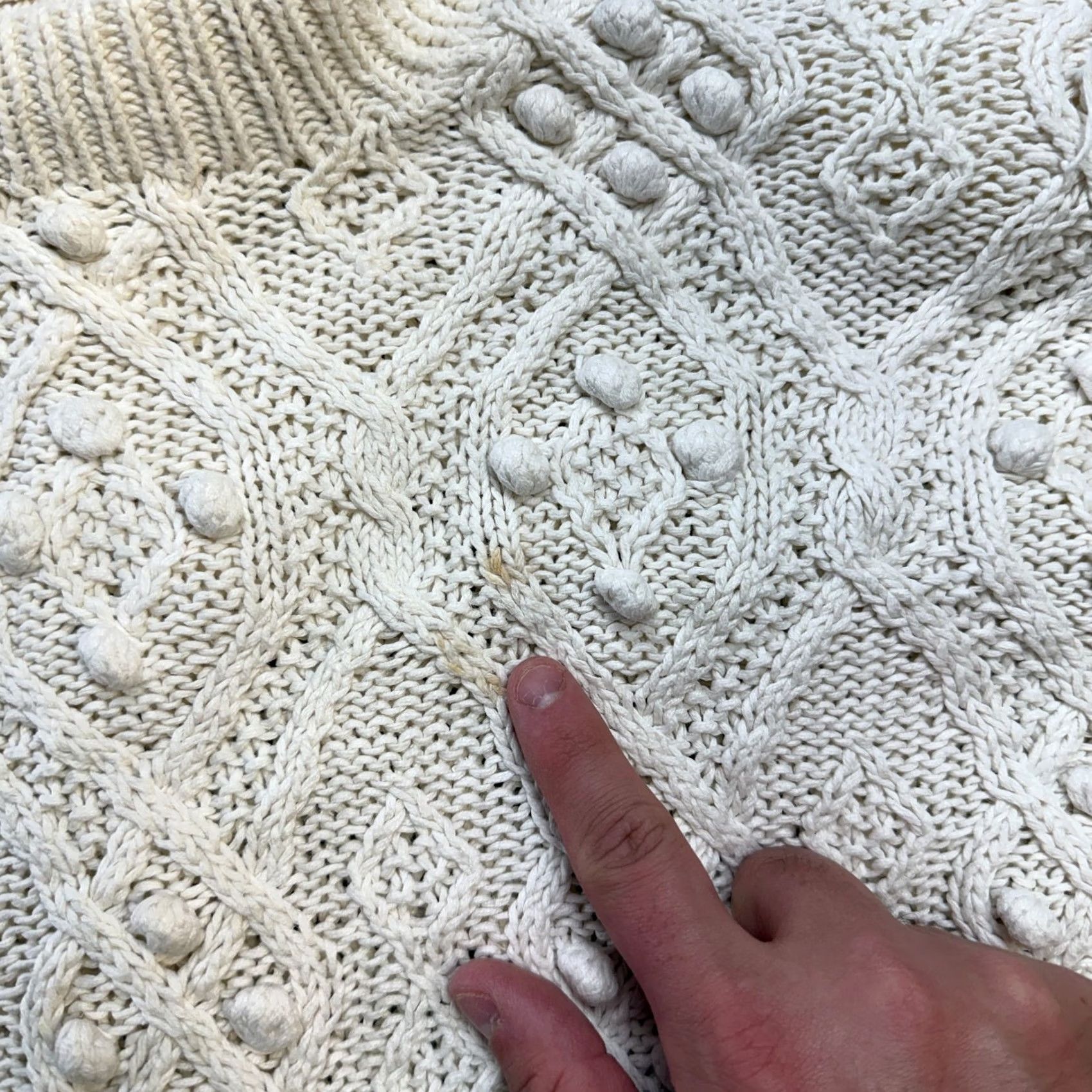 Vintage VINTAGE Northern Isles Sweater Womens L Cream Mock Neck Cable Knit Bobbles 90s Knit Pullover Fall Winter 90s Mens Womens Boys Girls Size L / US 10 / IT 46 - 3 Thumbnail