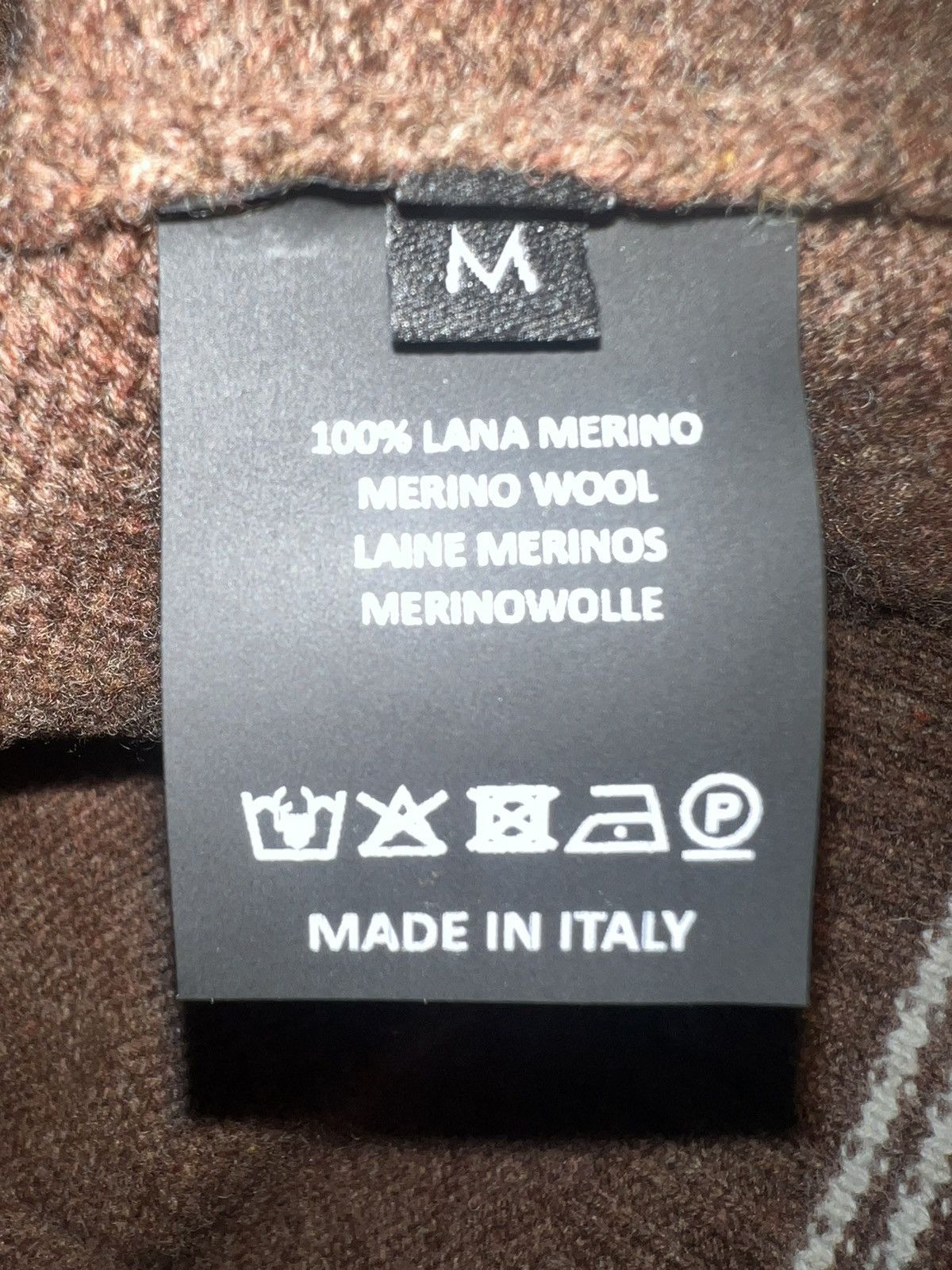 Raf Simons A/W22 Brown Wool Striped Logo Badge Knitted Sweathirt Size US M / EU 48-50 / 2 - 7 Thumbnail