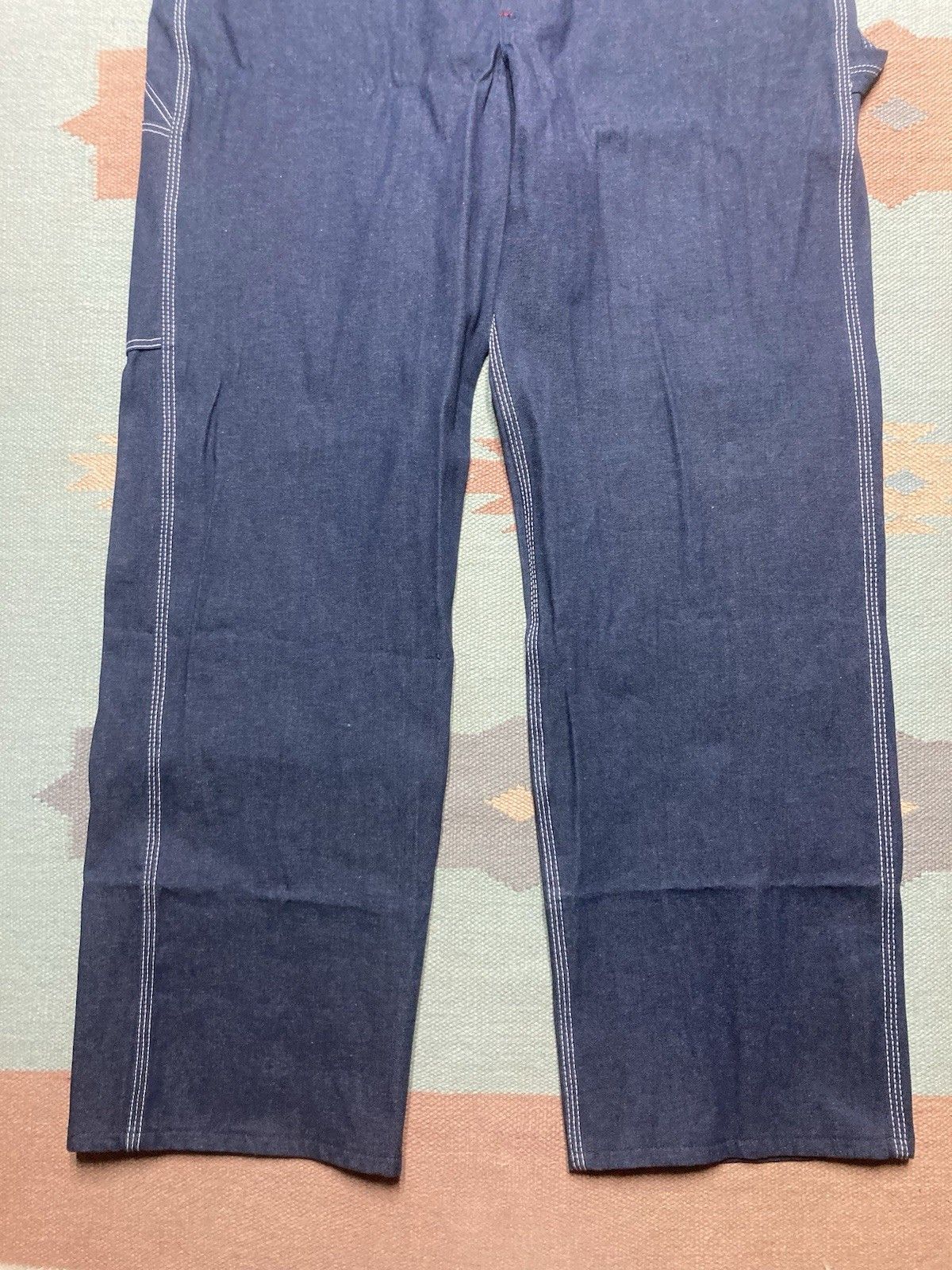 Vintage 80s dickies denim overalls NOS raw denim farm made USA 38x34 Size US 38 / EU 54 - 2 Thumbnail