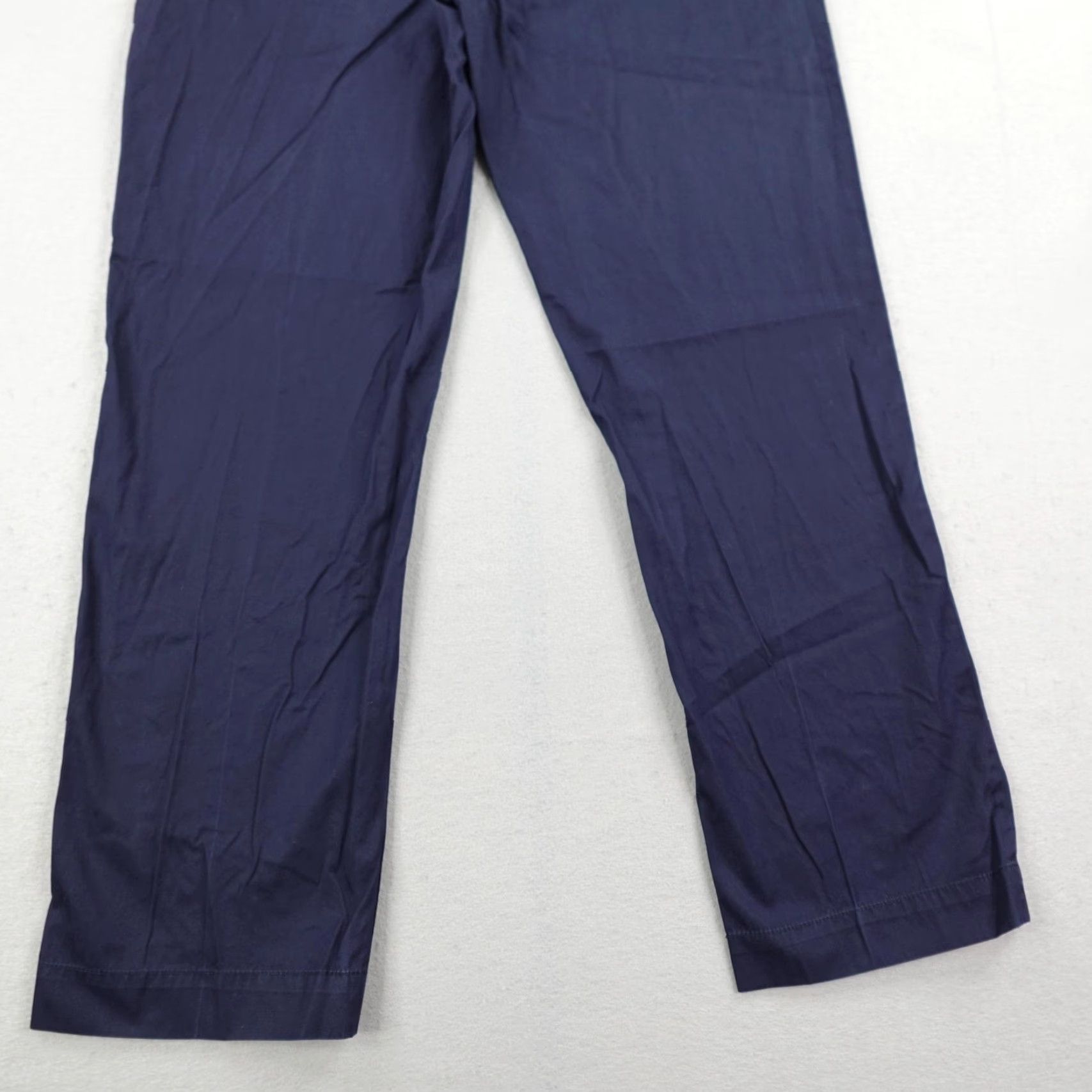 Ralph Lauren VINTAGE Ralph Lauren Pants Mens 35x32 Chino Straight Leg Cotton Twill Navy Blue Flat Front Pockets 35 Inseam Mens Size US 35 - 6 Thumbnail