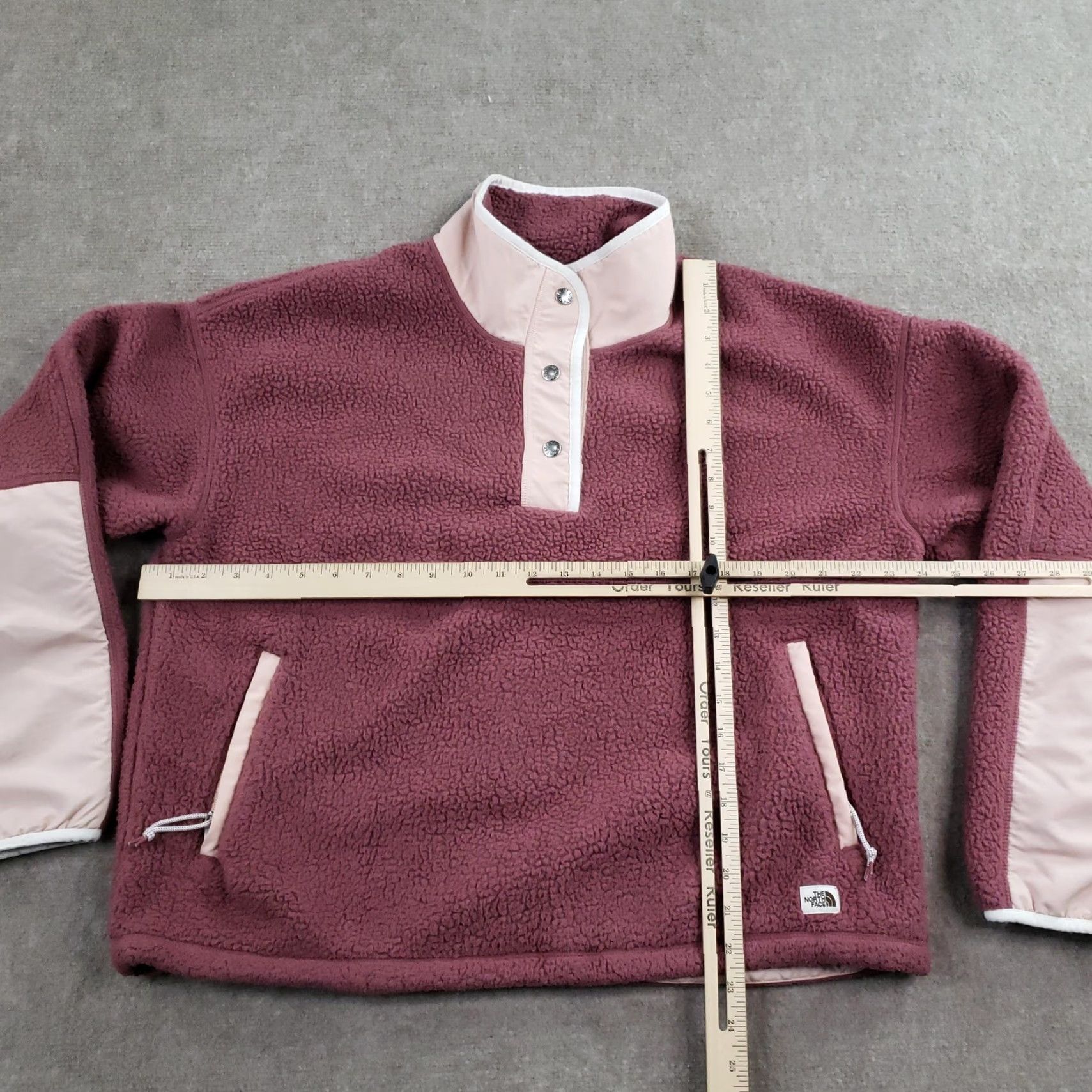 The North Face The North Face Fleece Jacket Womens Large Purple Pink Snap Neck Sherpa Pullover Jacket Size L / US 10 / IT 46 - 2 Thumbnail