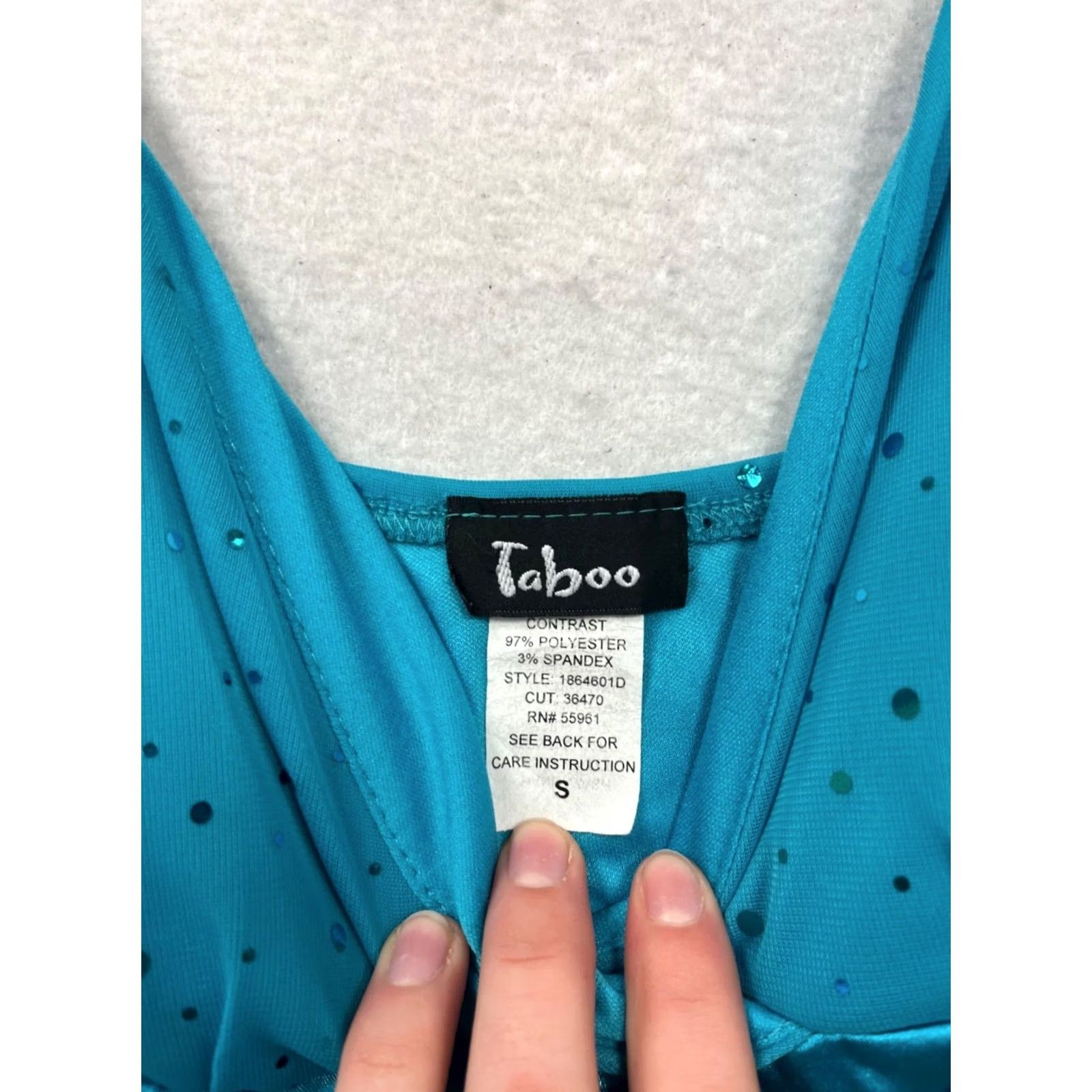 Altea Taboo Dress Polka Dot Spaghetti Strap Satin Hem Knee Length Sleeveless Womens S Teal/Sapphire Blue Size S / US 4 / IT 40 - 3 Thumbnail