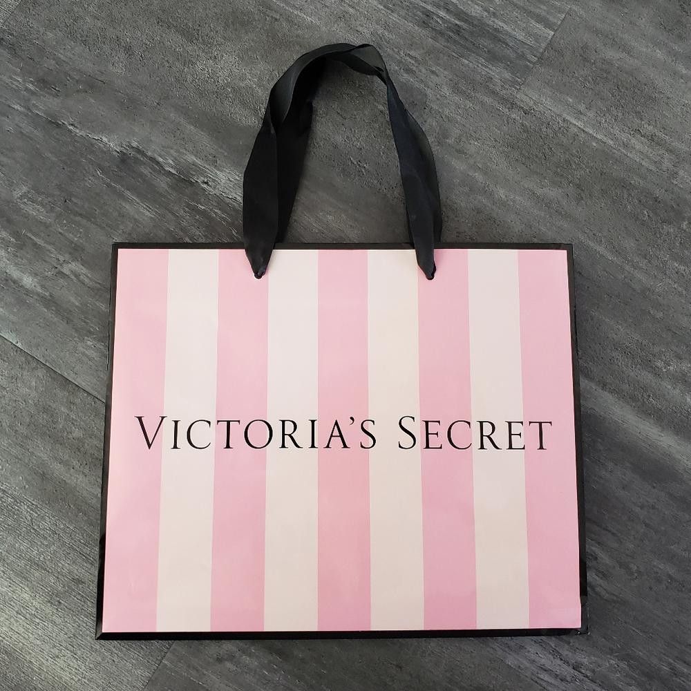 Designer Pink Black Striped VS Storage M Tote Size ONE SIZE - 1 Thumbnail