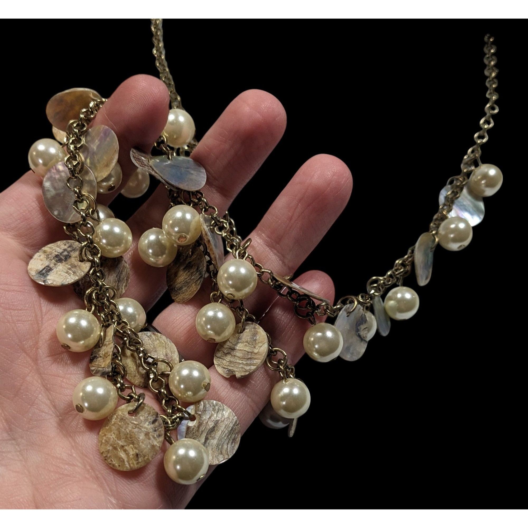 Other Bohemian Glam Faux Pearl Shell Disc Charm Necklace Size ONE SIZE - 6 Thumbnail