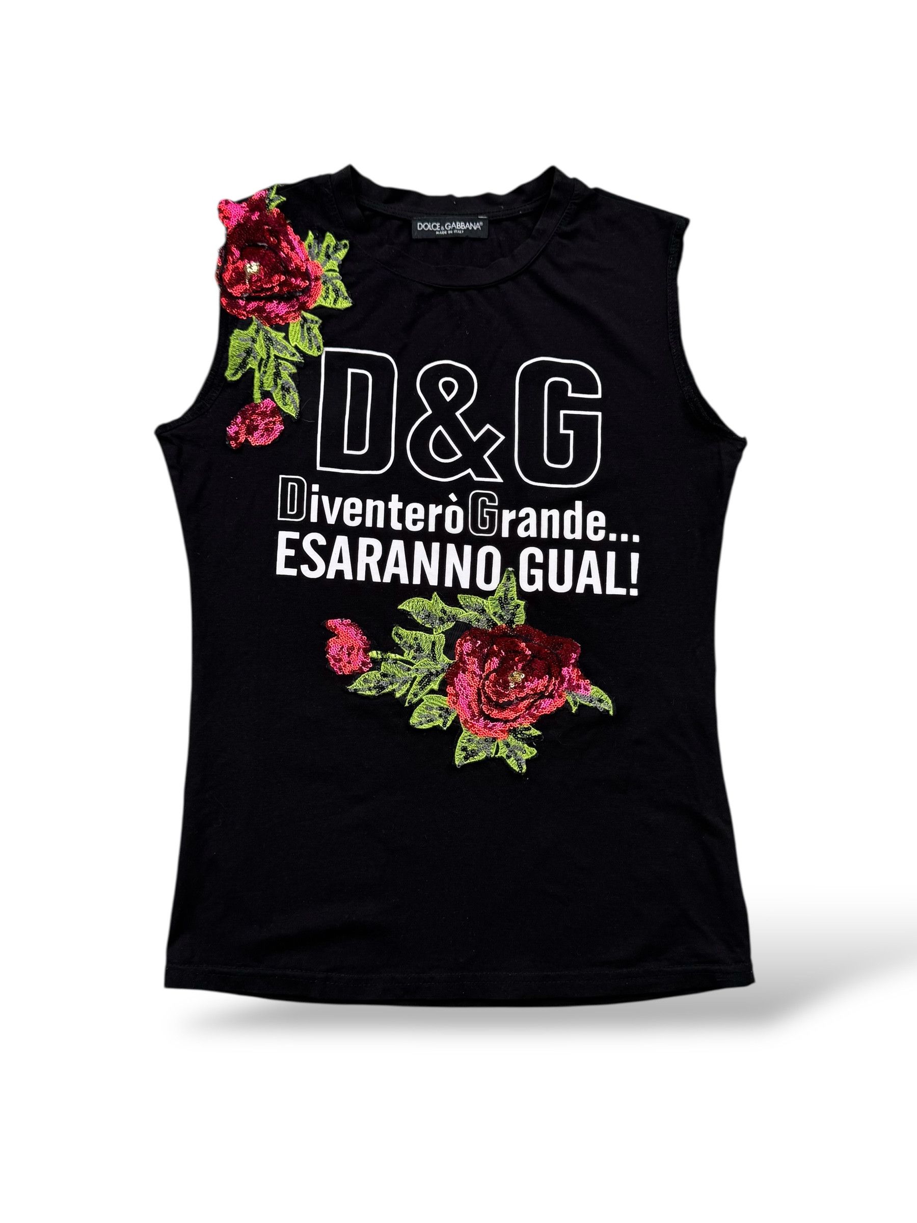 Fine-rib tank top with crystal DG logo in White for Women