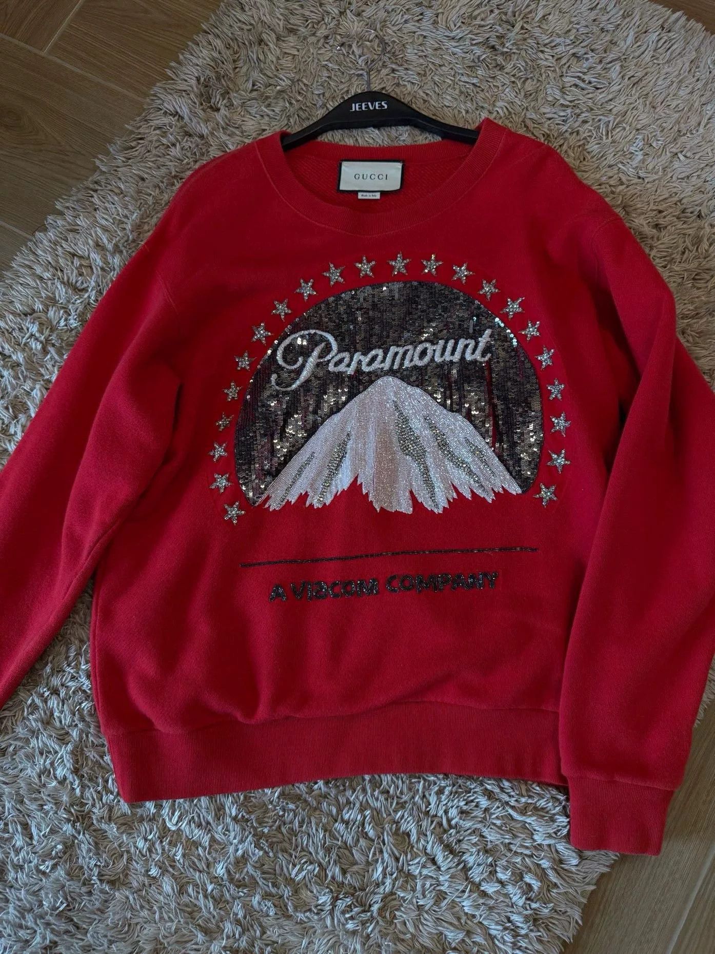 Gucci Gucci Cotton Red Sequin Beaded Sweatshirt Size M / US 6-8 / IT 42-44 - 1 Thumbnail