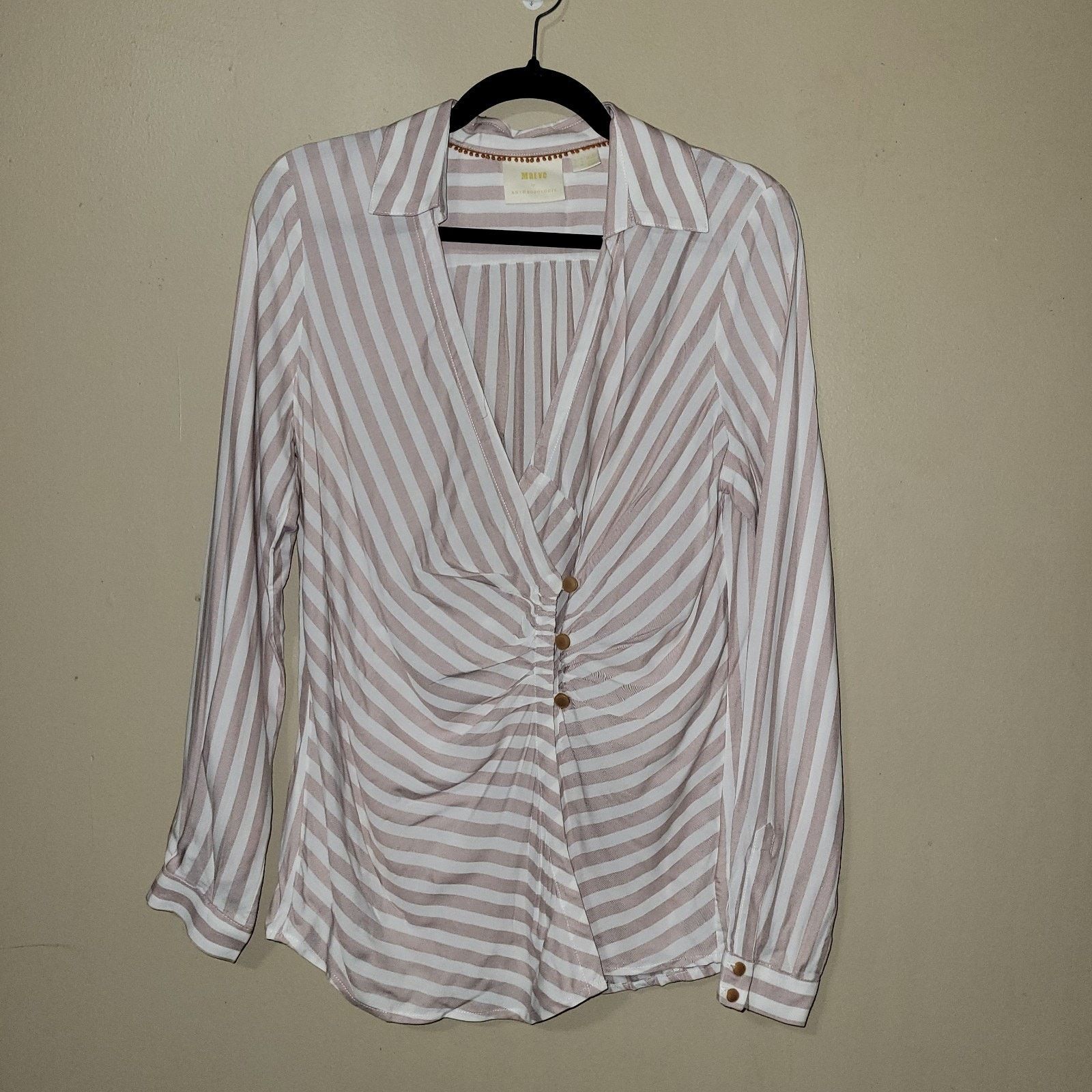 Anthropologie Maeve Anthropologie Striped Wrap Front Surplice Blouse SZ 8 Size M / US 6-8 / IT 42-44 - 1 Thumbnail