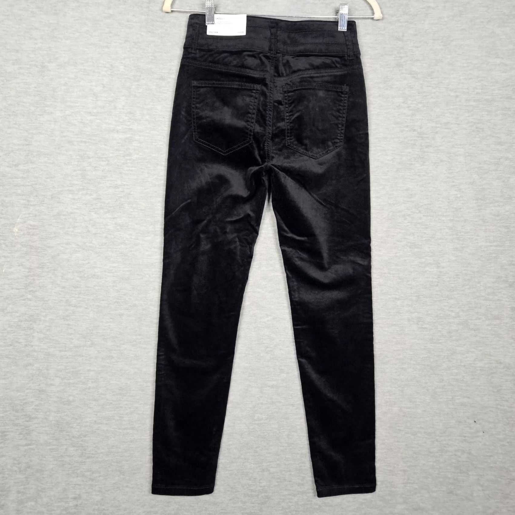 Ann Taylor Ann Taylor Pants Petite Size 0 Black Velvet The Skinny High Rise NEW Size 25" / US 0 / IT 36 - 2 Thumbnail