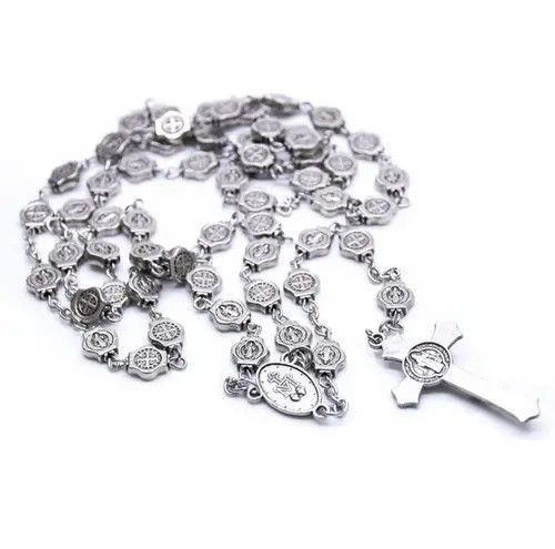 VIBE Saint Benedict Rosary Necklace Chain Catholic Church Jesus Size ONE SIZE - 2 Thumbnail