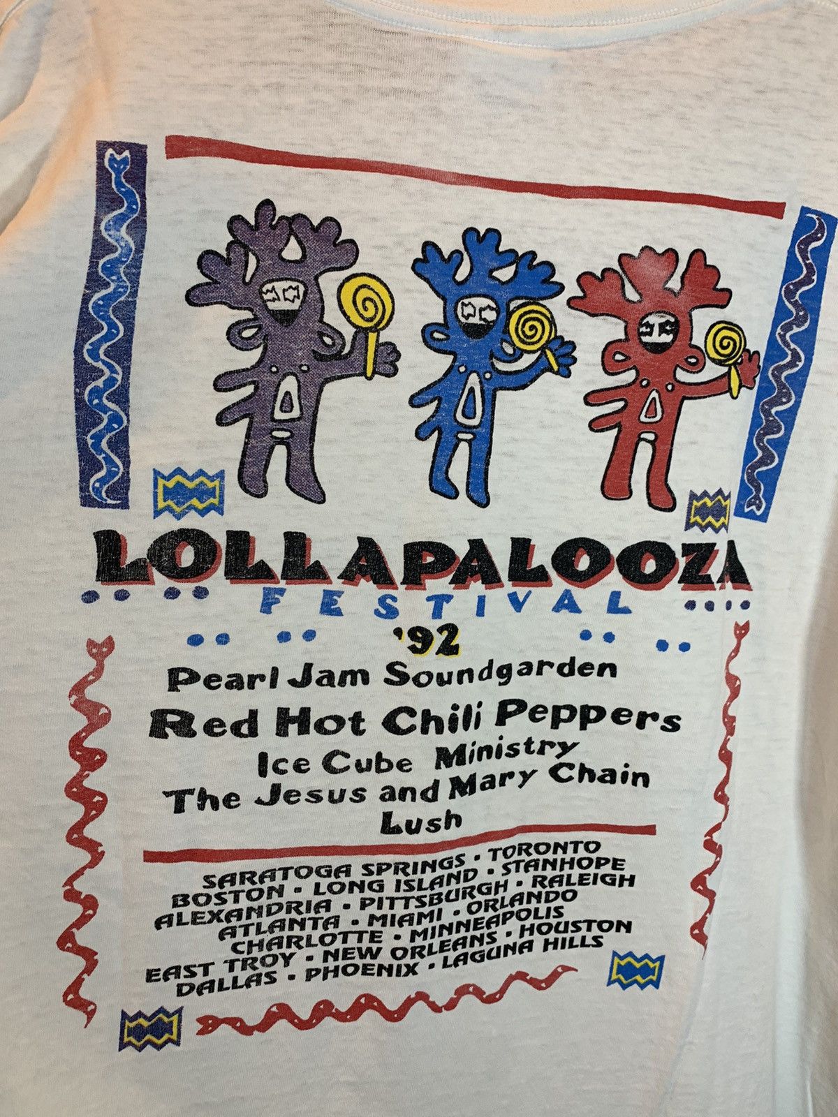 Band Tees RARE* Vintage 1992 Lollapalooza Festival Single Stitch Shirt Size US L / EU 52-54 / 3 - 4 Thumbnail