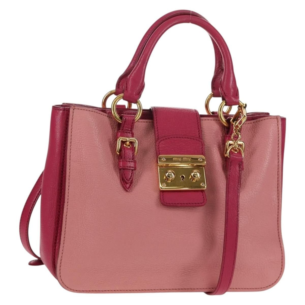 Miu Miu Miu Miu Madras Convertible Lock Tote Leather Size ONE SIZE - 1 Thumbnail