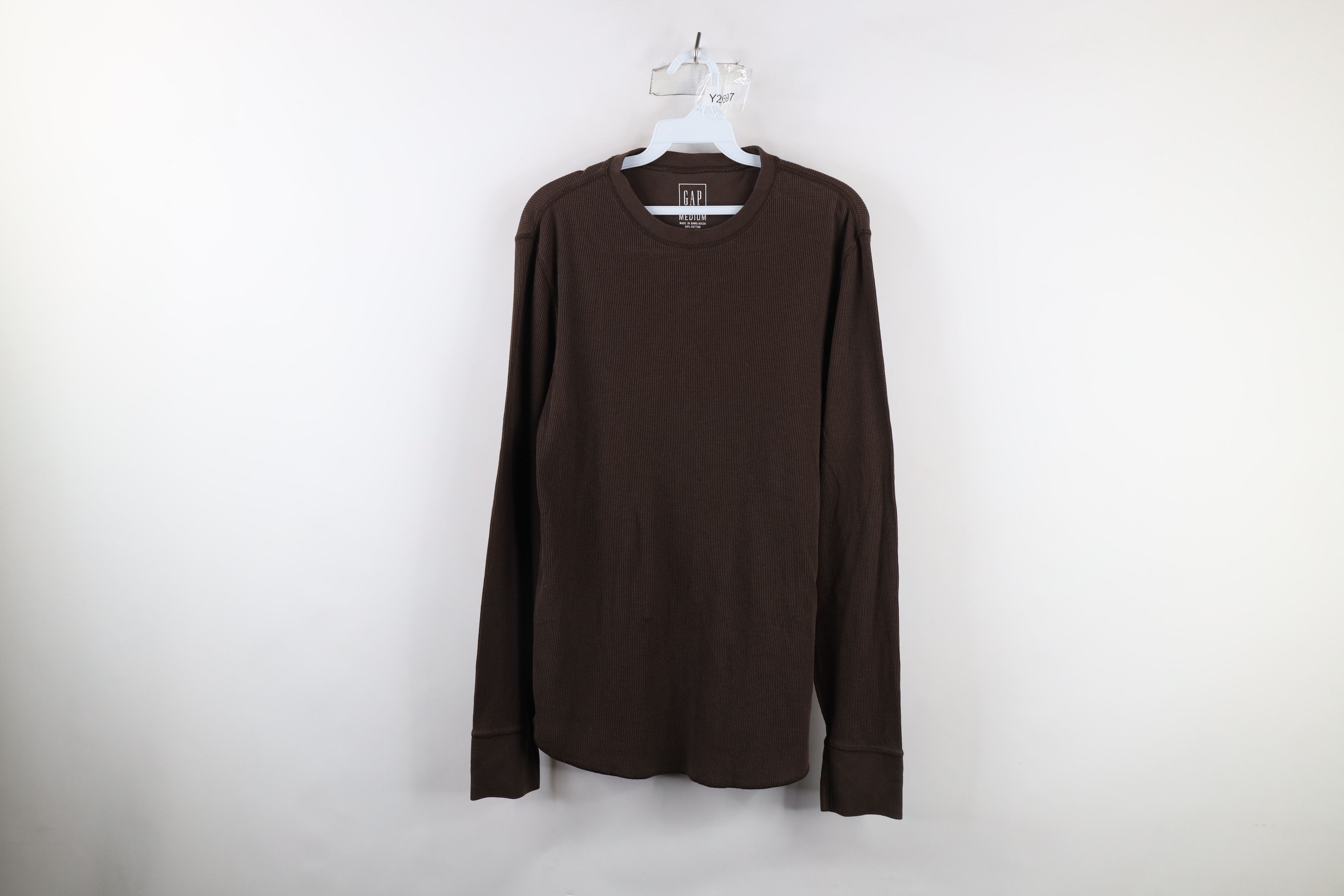 Gap × Vintage Vintage Gap Thermal Waffle Knit Long Sleeve T-Shirt Brown Size US M / EU 48-50 / 2 - 1 Thumbnail