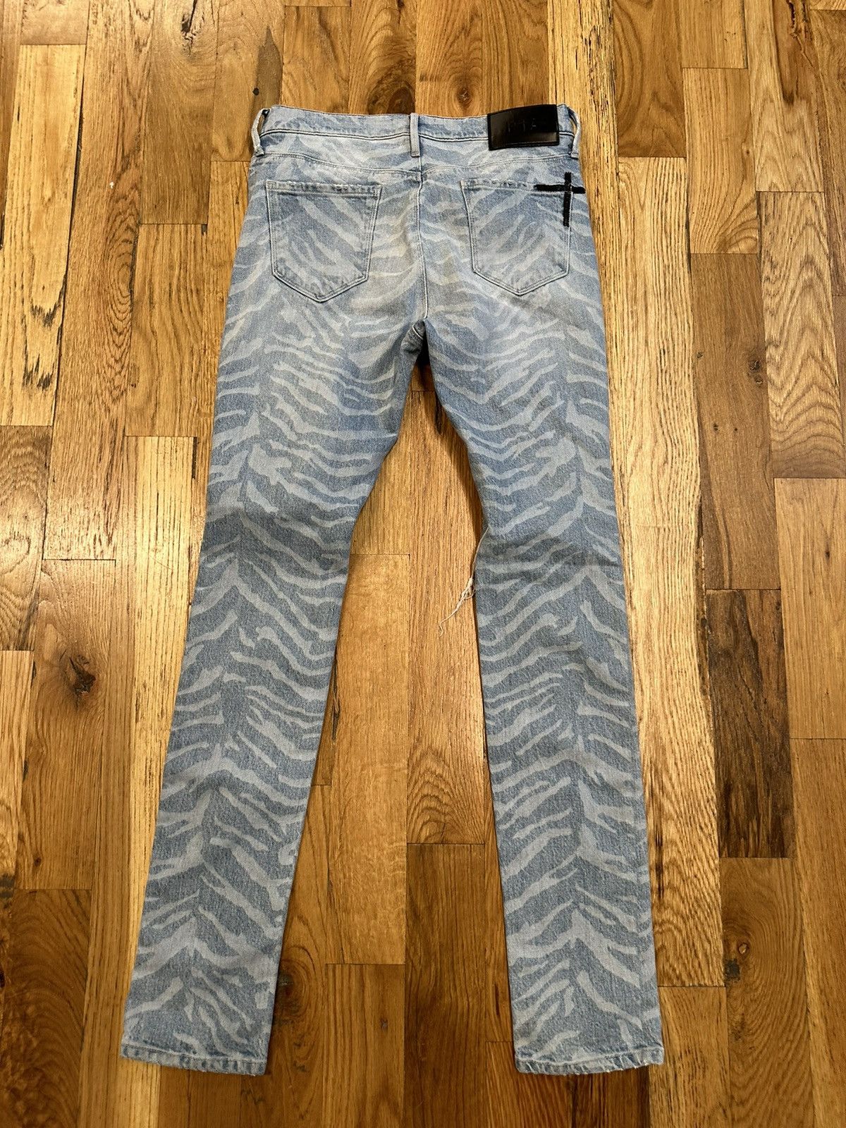 Rta Rta Zebra Print Small Spell Blue Denim Jeans Size 28 Size US 28 / EU 44 - 2 Thumbnail