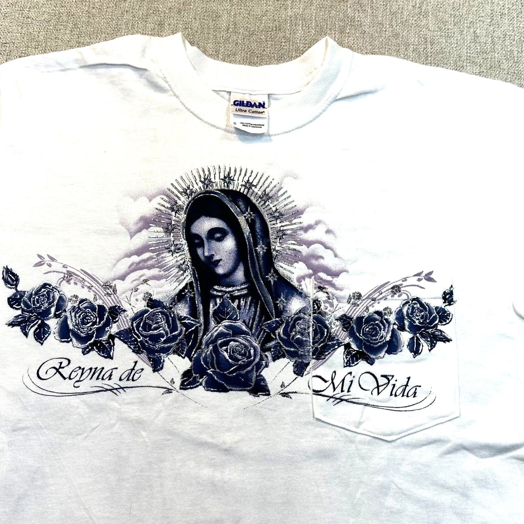 Gildan Gildan T-Shirt Virgin Mary Double-Sided Graphic Small Cotton Short Sleeve Men Size US S / EU 44-46 / 1 - 4 Thumbnail