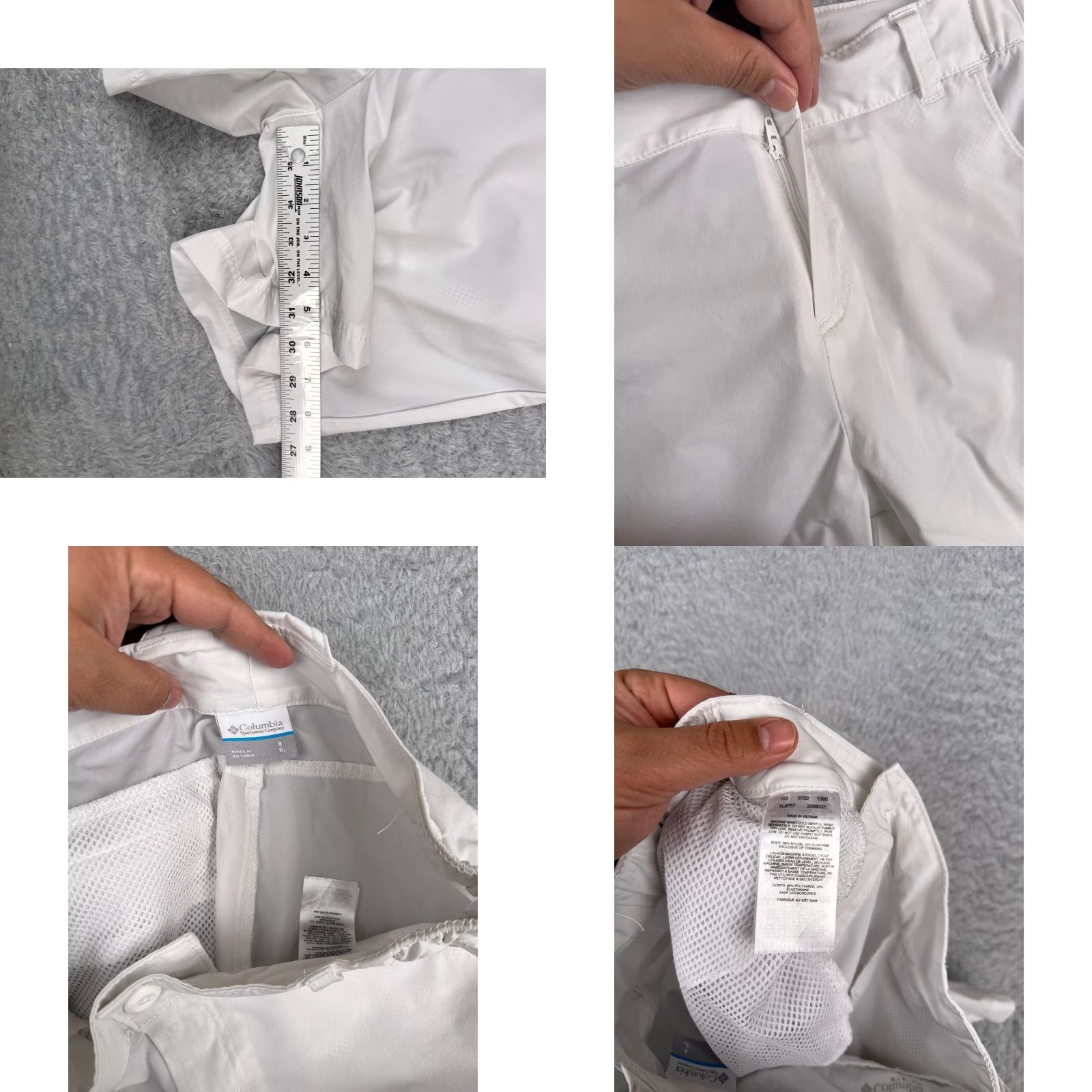Vintage Columbia Shorts Womens 8 White PFG Chino Nylon Blend Omni-Shield Boating Fishing Shirt Size 30" / US 8 / IT 44 - 8 Thumbnail