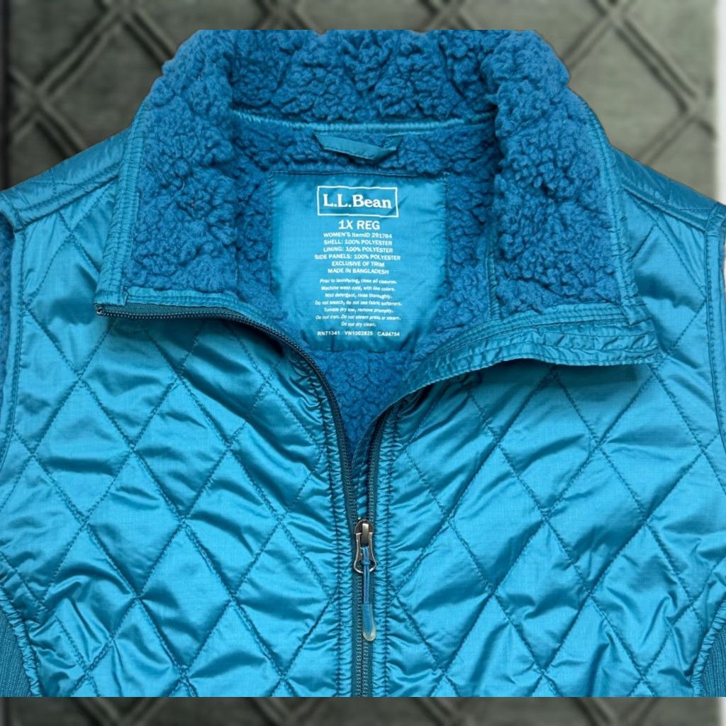 Vintage L.L. Bean Vest Womens 1X Blue Quilted Stretch Warm Insulated Vest Size XL / US 12-14 / IT 48-50 - 1 Thumbnail
