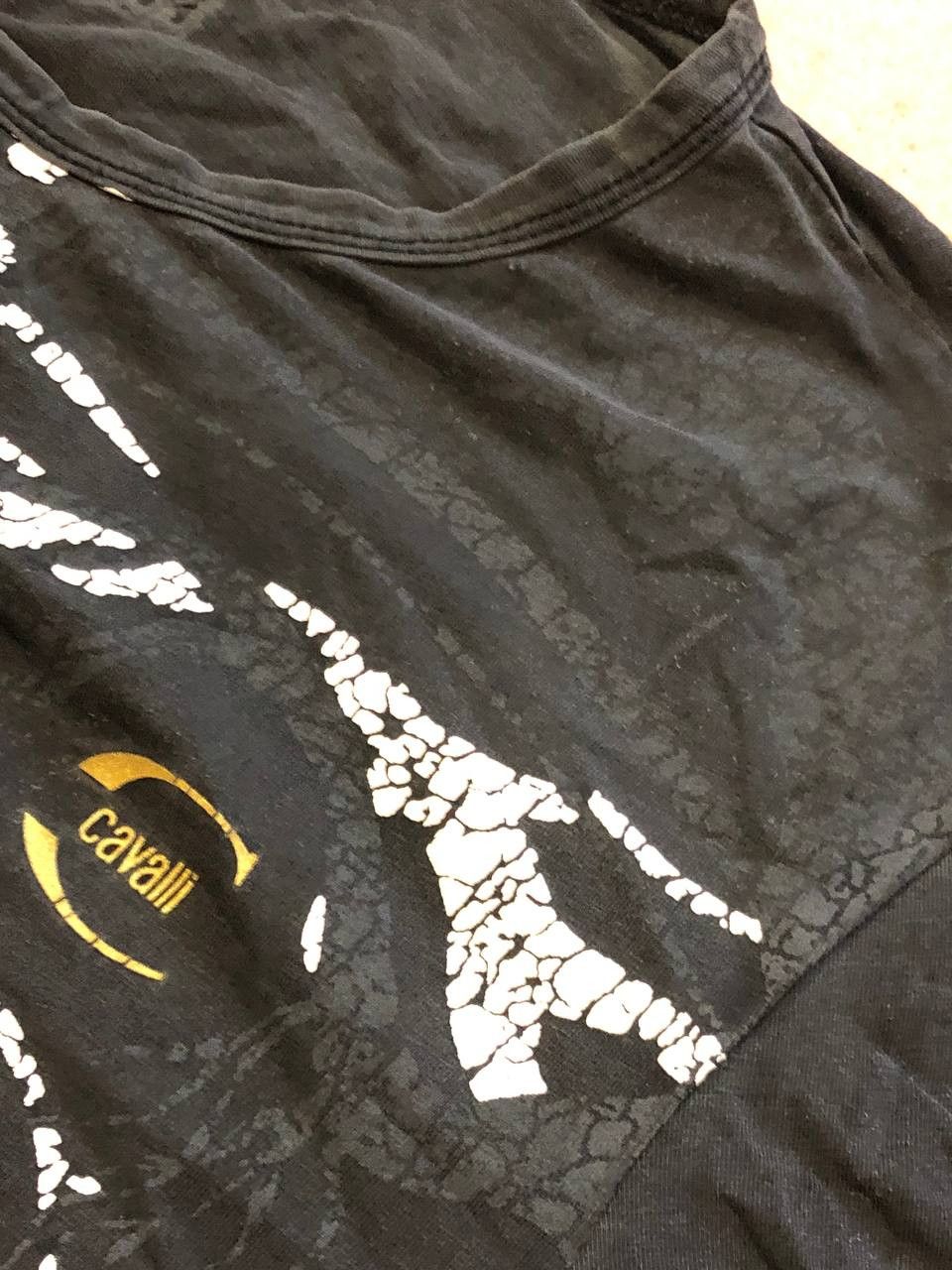 Just Cavalli Vintage black T-shirt big print Just Cavalli Crazy Y2K Size US XL / EU 56 / 4 - 4 Thumbnail