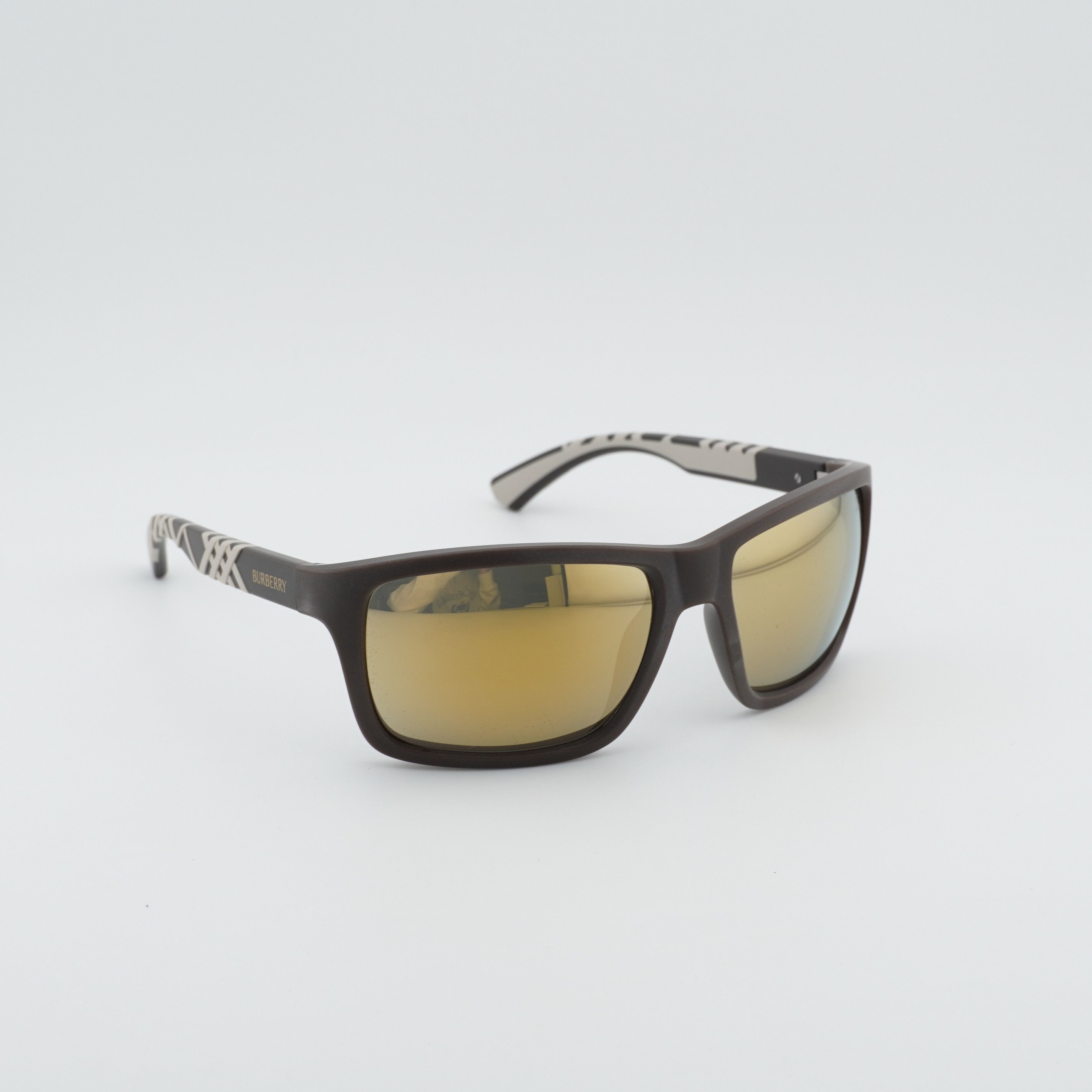 Burberry Burberry BE4483 42345A Sunglasses Brown Rectangle Frame Size ONE SIZE - 5 Thumbnail