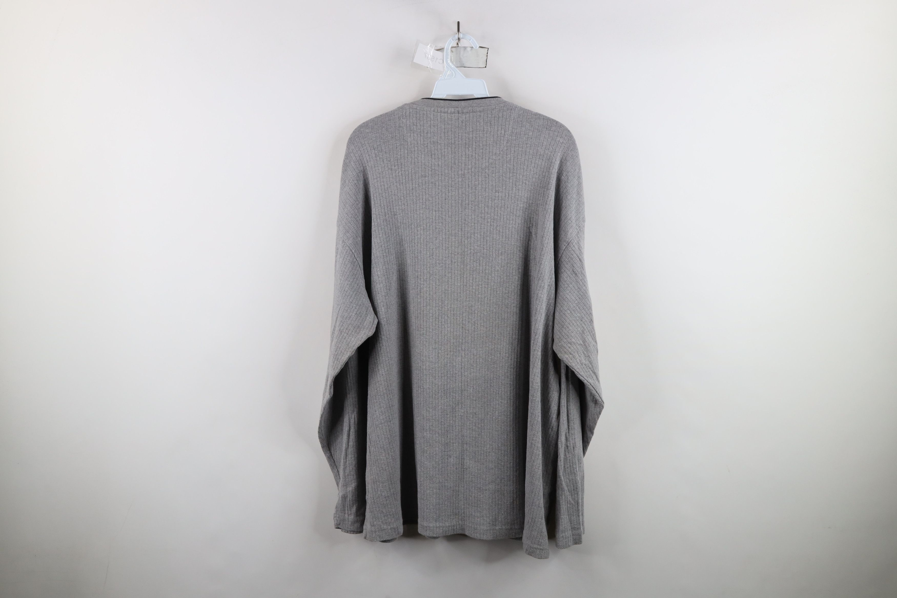 Vintage Vintage 90s Streetwear Ribbed Knit Long Sleeve T-Shirt Gray Size US XXL / EU 58 / 5 - 9 Thumbnail