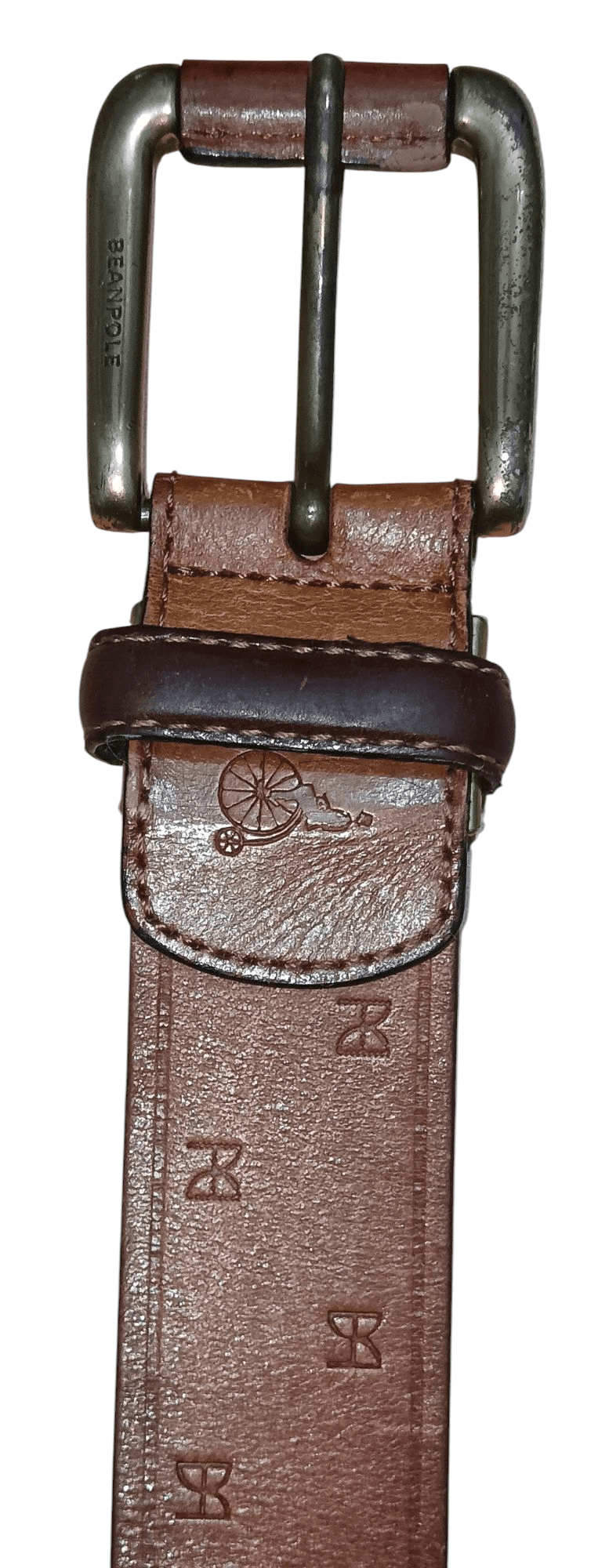 BEANPOLE × Leather × Vintage BEANPOLE ENGRAVED LOGO LEATHER BELT Size 34 - 2 Thumbnail