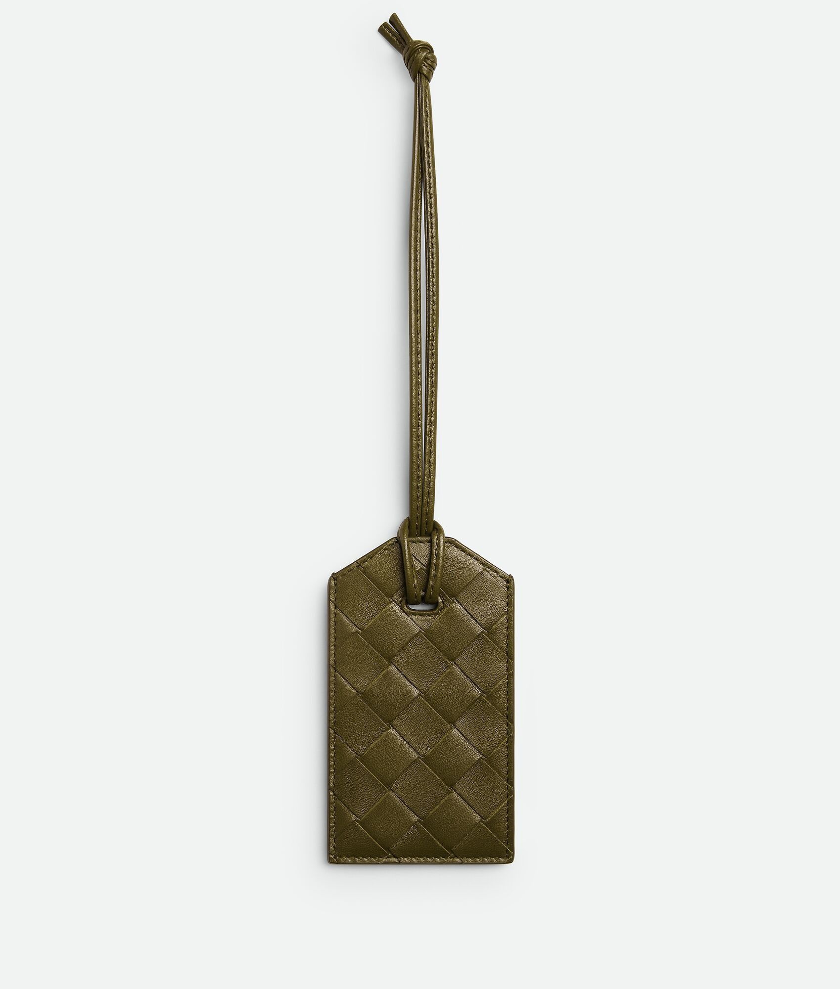Bottega Veneta o1lf3ng10925 Size: OS / Intrecciato Tag Holder in Olive Oil Size ONE SIZE - 1 Thumbnail