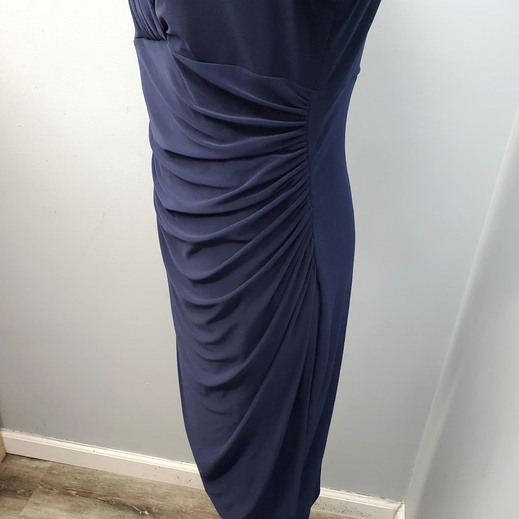 Ralph Lauren Lauren Ralph Lauren Wrap Dress Womens Size 6 Blue Ruched Cocktail Party Long Sleeve Midi Dress Size M / US 6-8 / IT 42-44 - 7 Thumbnail