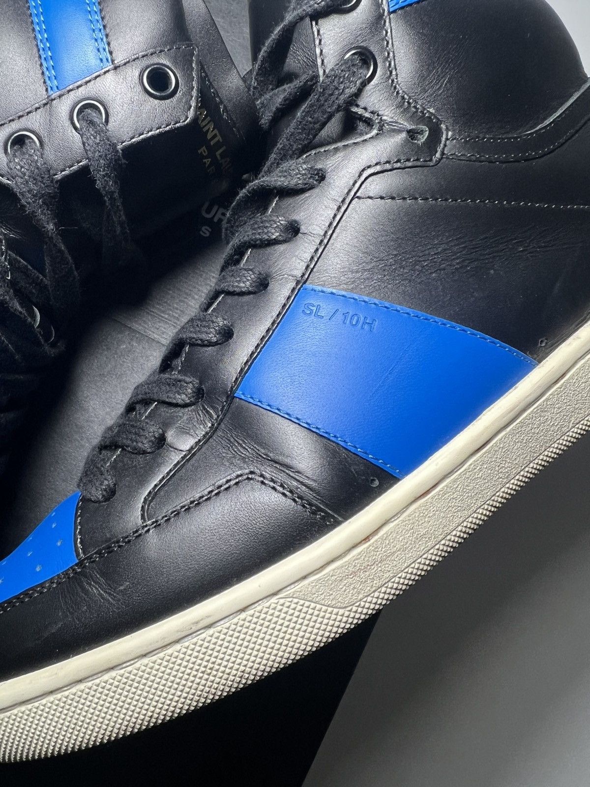 Saint Laurent Paris Signature Court Classic SL/10H Royal Leather High Top Size US 7 / EU 40 - 11 Thumbnail