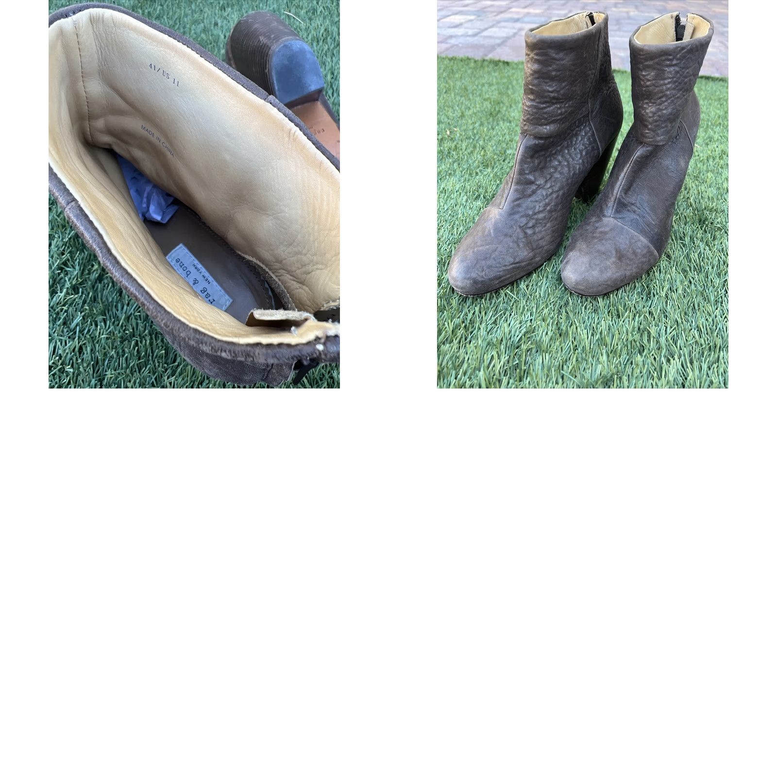 Rag & Bone VINTAGE Rag & Bone Newbury Classic Brown Leather Ankle Boots Women's Booties Sz 41 US 11 Size US 11 / IT 41 - 8 Thumbnail