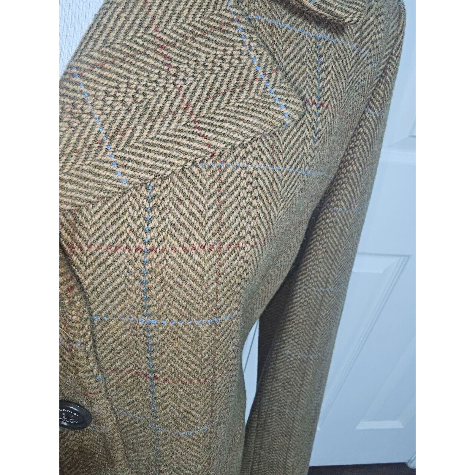 Chaps CHAPS Womens Wool Blend Brown Tweed Blazer/Jacket Size L Size L / US 10 / IT 46 - 8 Thumbnail