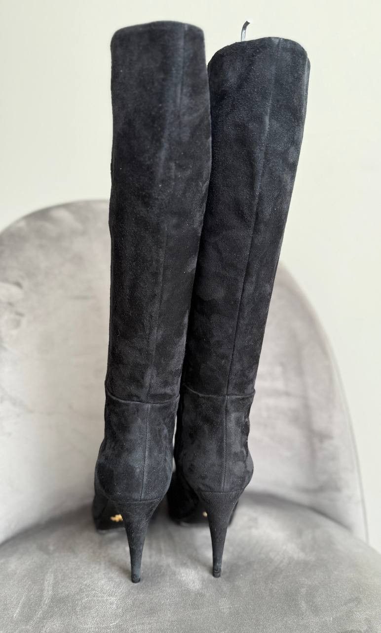 Prada Prada Suede Knee High Pointed Toe Heel Boot Vintage Women Size US 7 / IT 37 - 6 Thumbnail