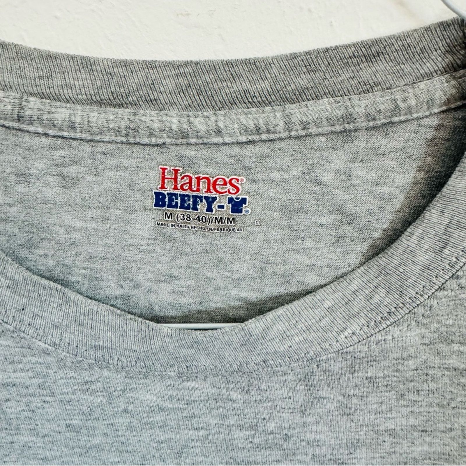Hanes ENCINITAS Heather Grey Aqua Blue Logo Retro Tee Shirt Top M Size US M / EU 48-50 / 2 - 5 Thumbnail