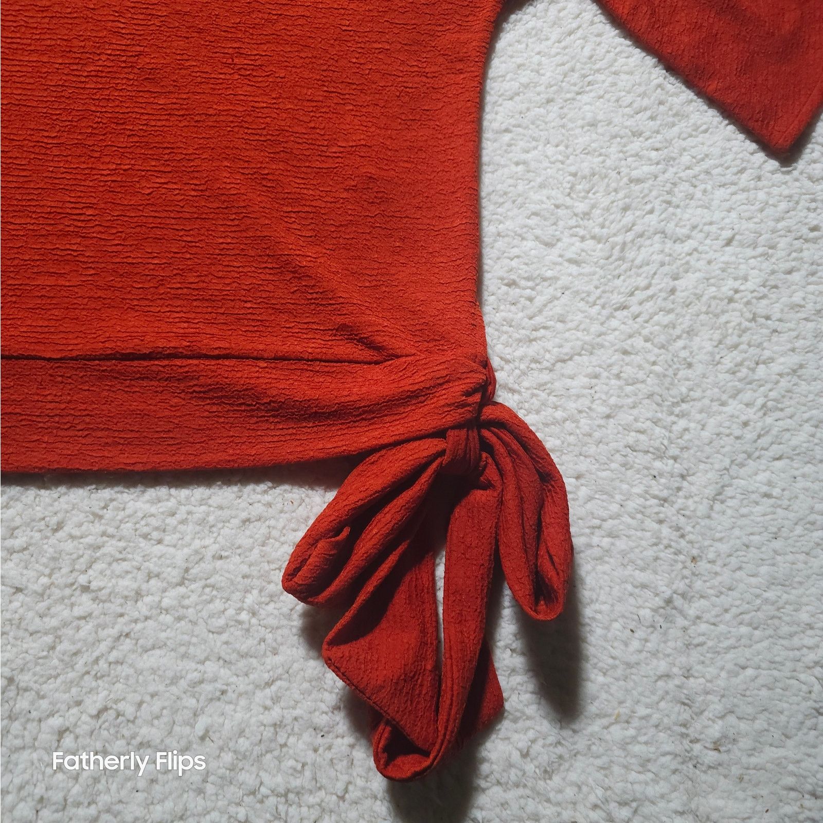 Michael Kors Michael Kors Rust Bell Sleeve Side Tie Blouse Medium M Size M / US 6-8 / IT 42-44 - 5 Thumbnail