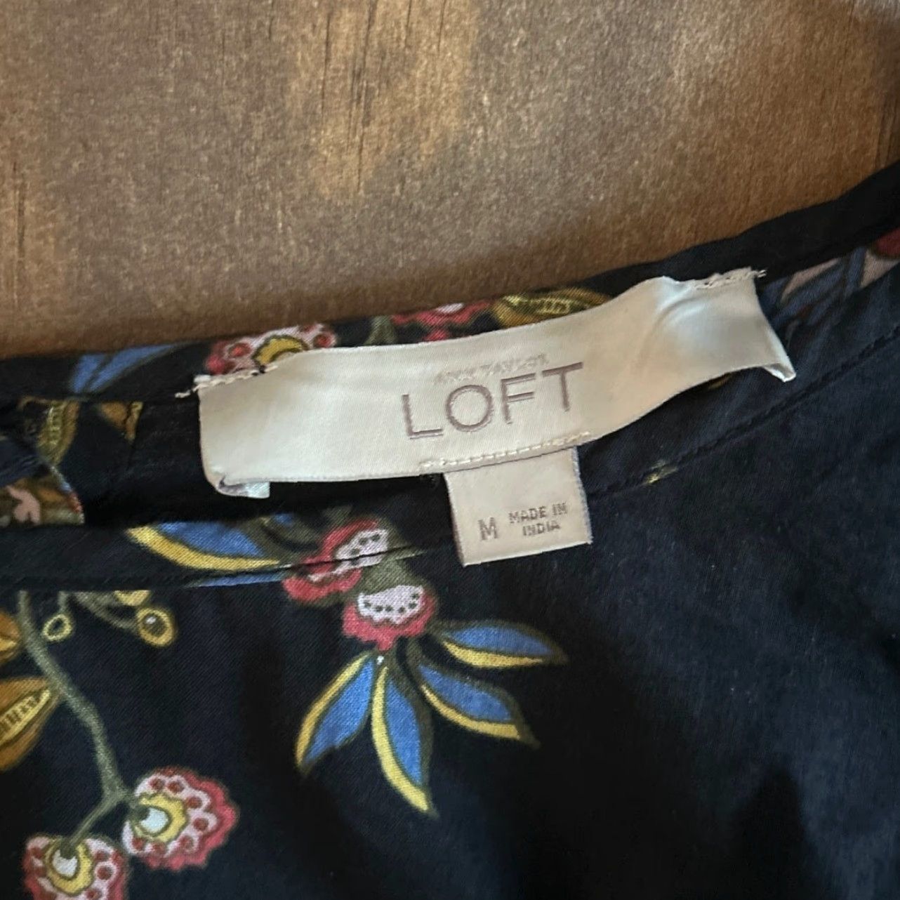 Ann Taylor VINTAGE Ann Taylor LOFT Blouse Black Floral Long Puff Sleeve 100% Cotton Medium Size M / US 6-8 / IT 42-44 - 4 Thumbnail